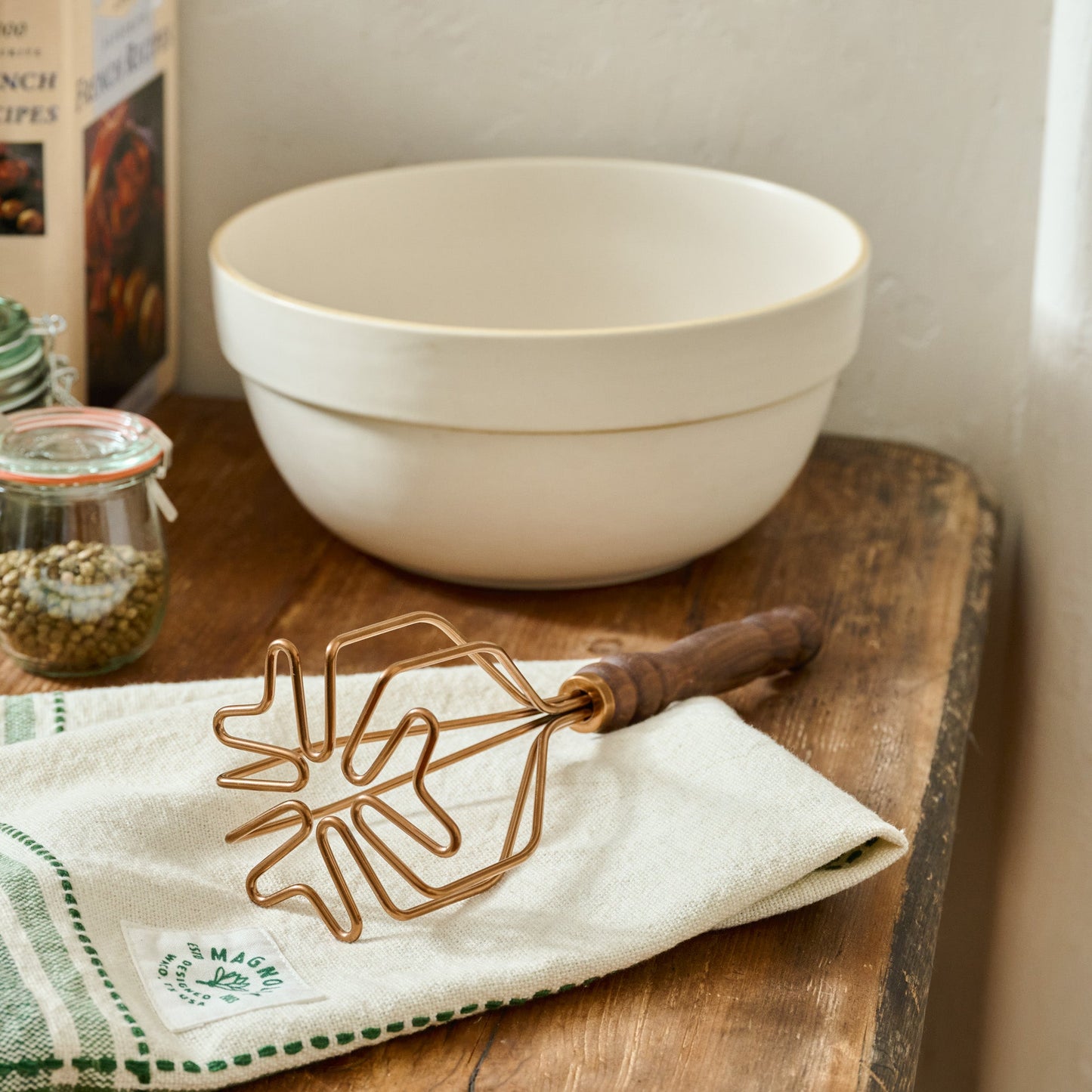 Walnut Handle Copper Potato Masher