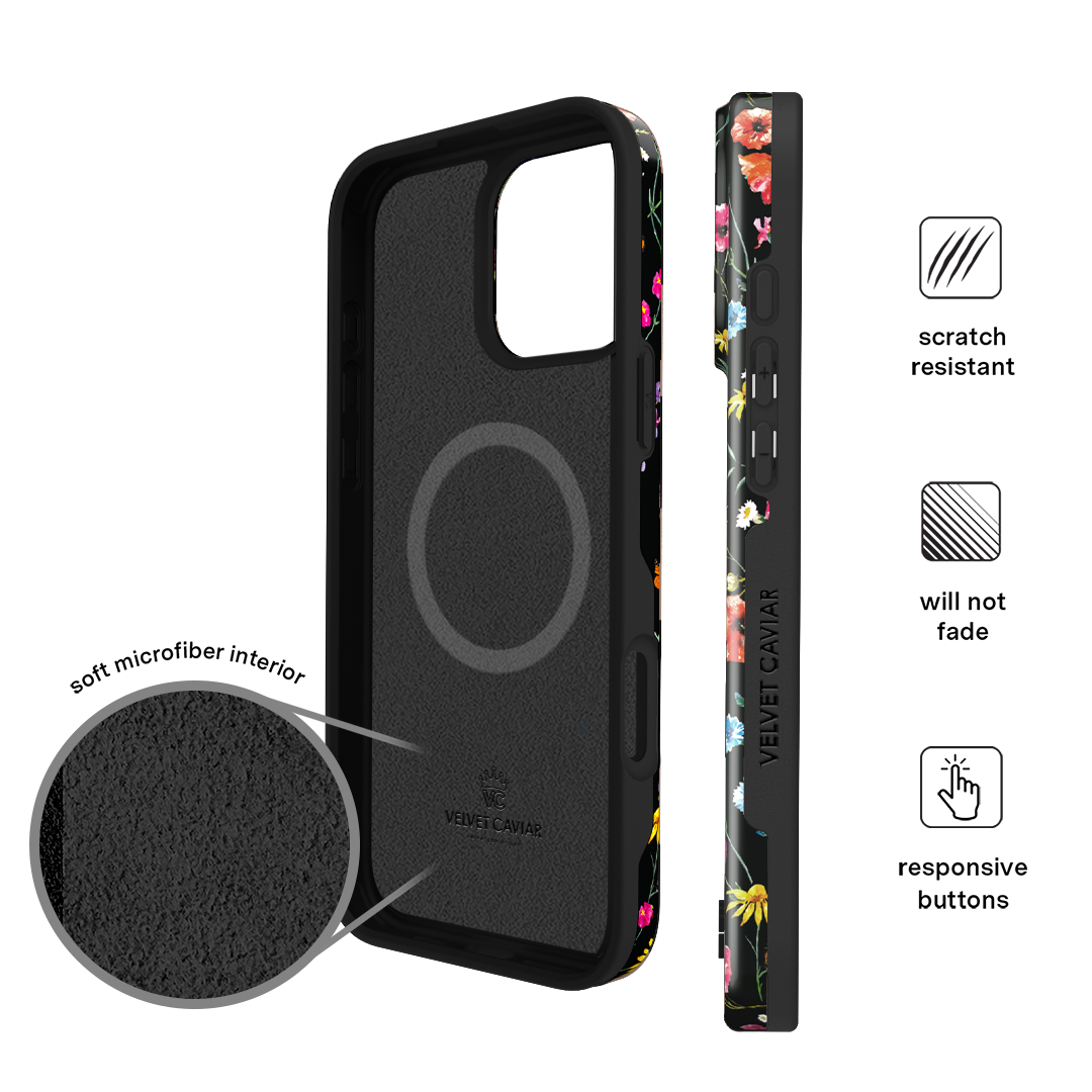 Black Wildflower iPhone Case