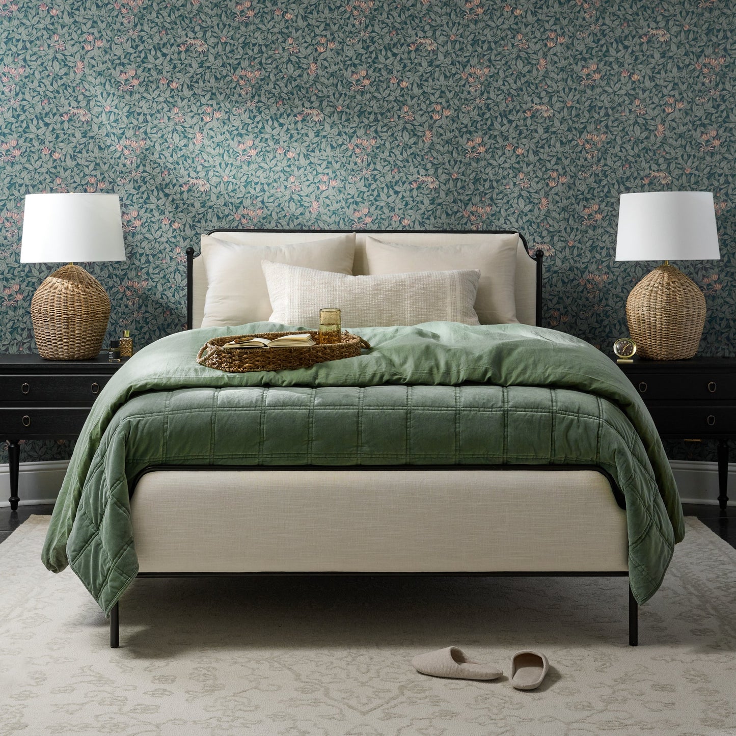 Weekend Velvet Quilt - Dusty Green