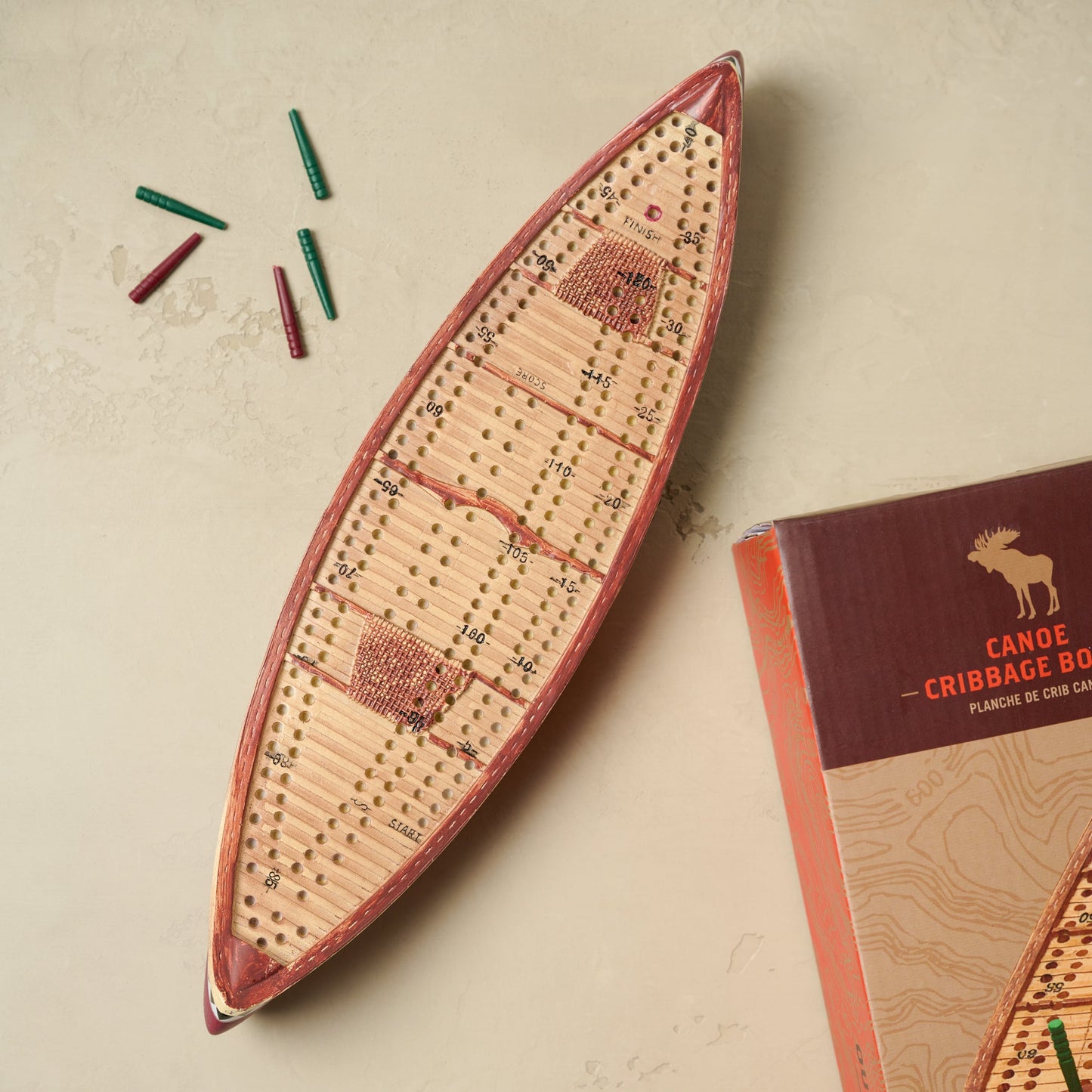Canoe Cribbage Board
