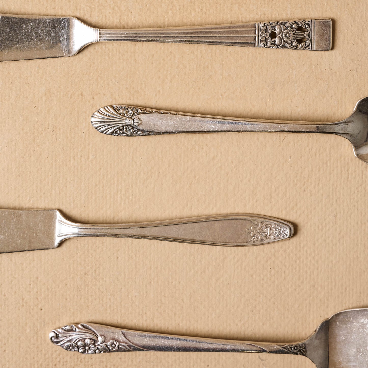 Vintage Silver Cheese Knife Set of Four