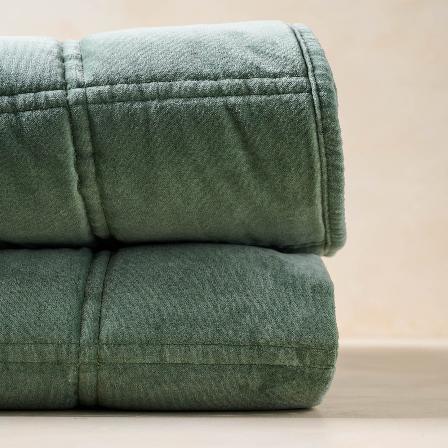 Weekend Velvet Quilt - Dusty Green