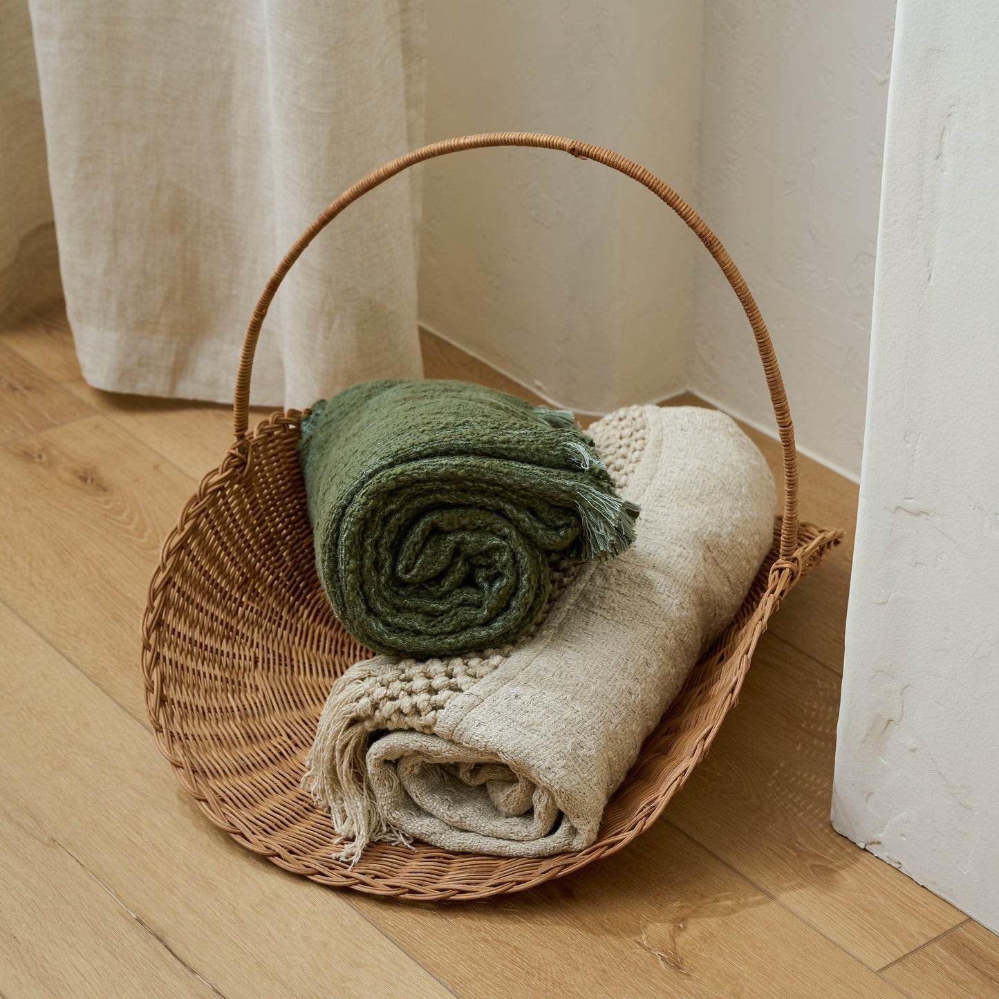 Vintage Inspired Wicker Gathering Basket