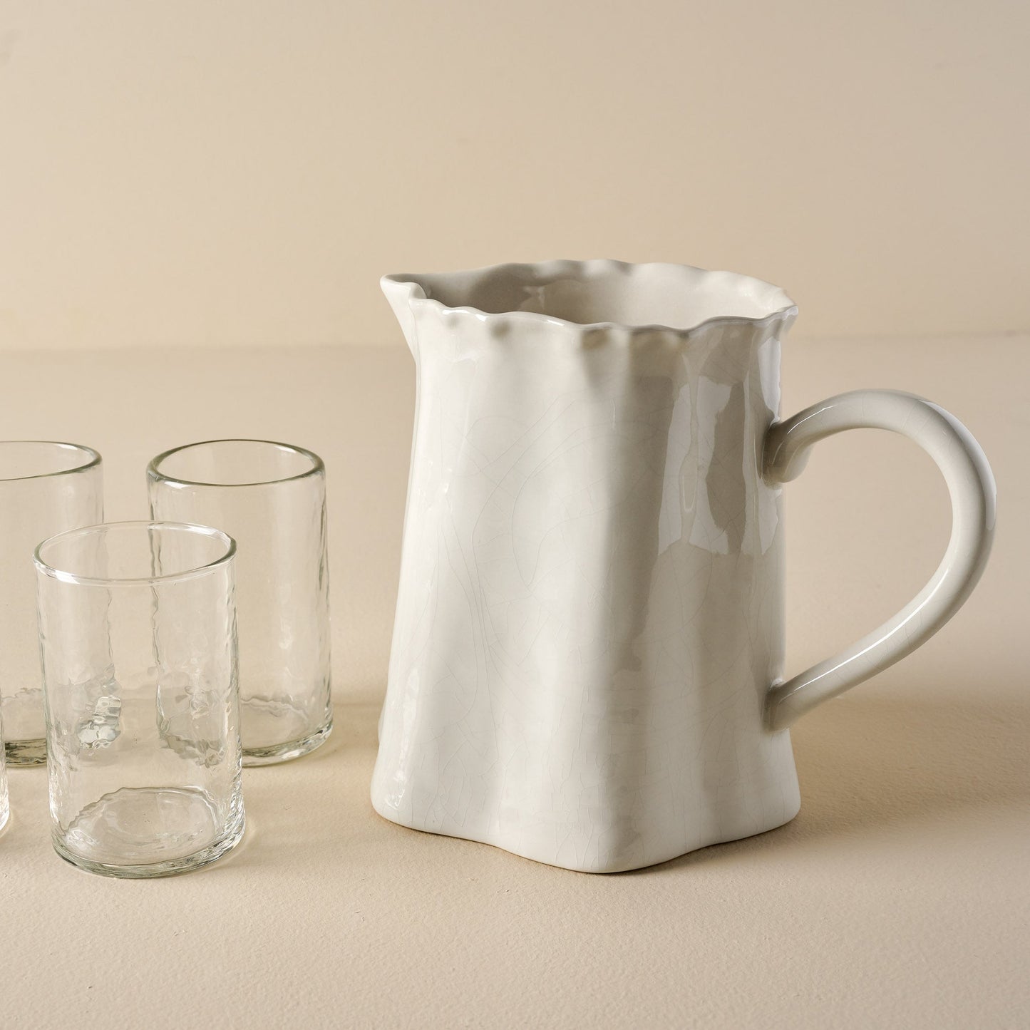 Vintage-Inspired Crackle Pitcher