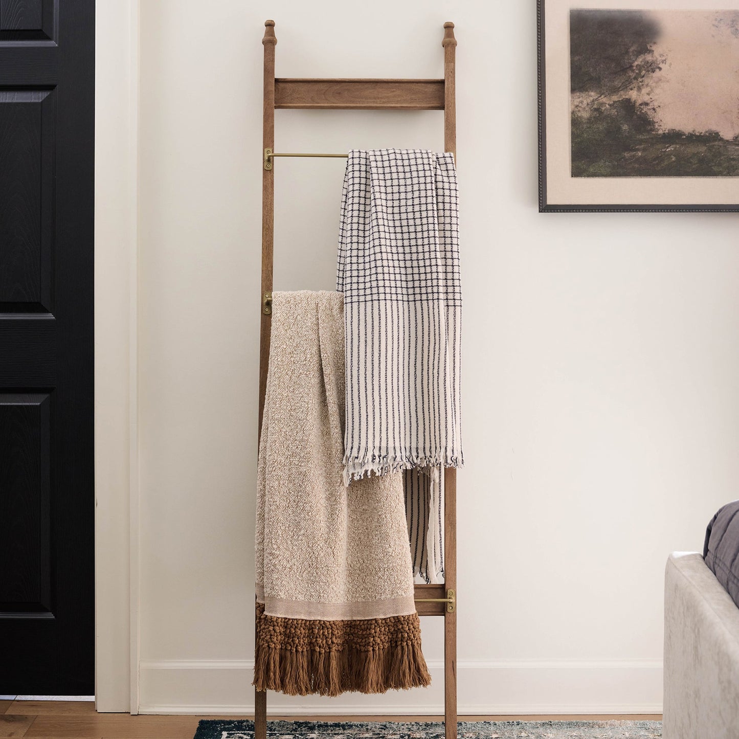 Brass and Wood Library Ladder