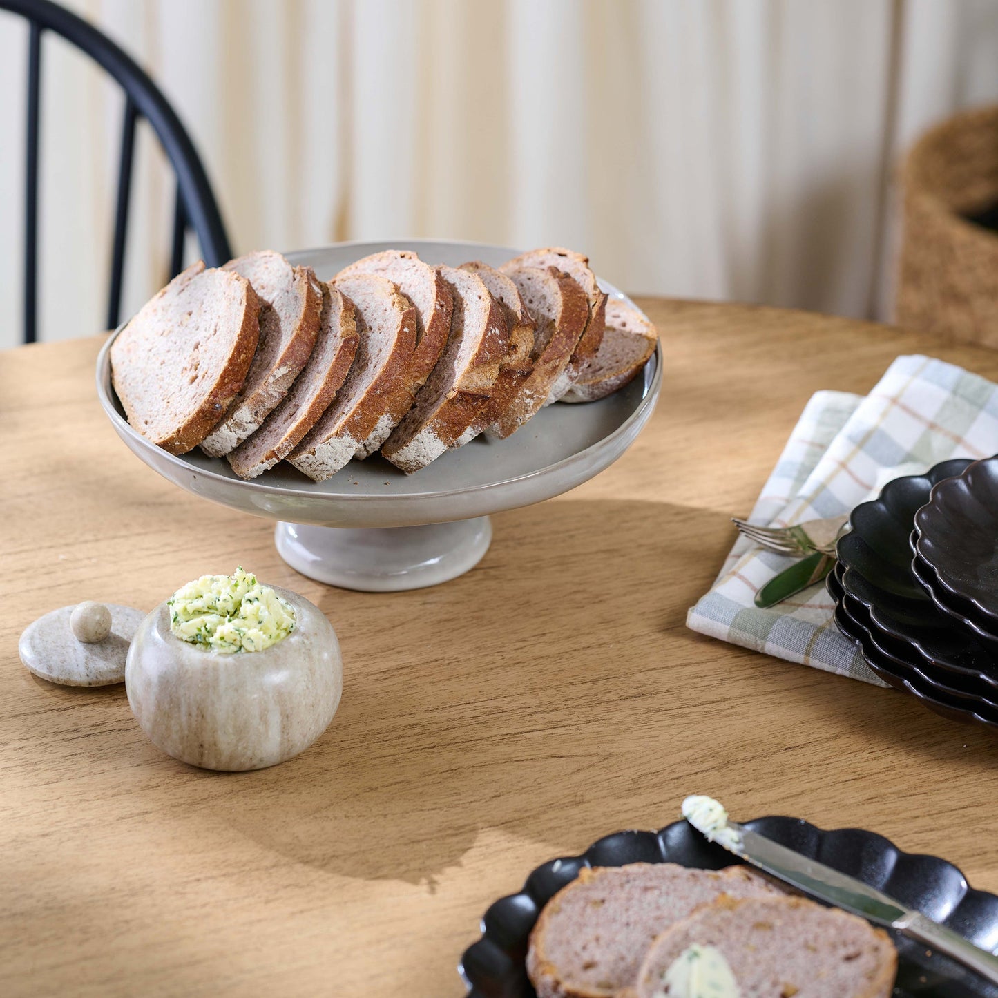 Black Scalloped Plate