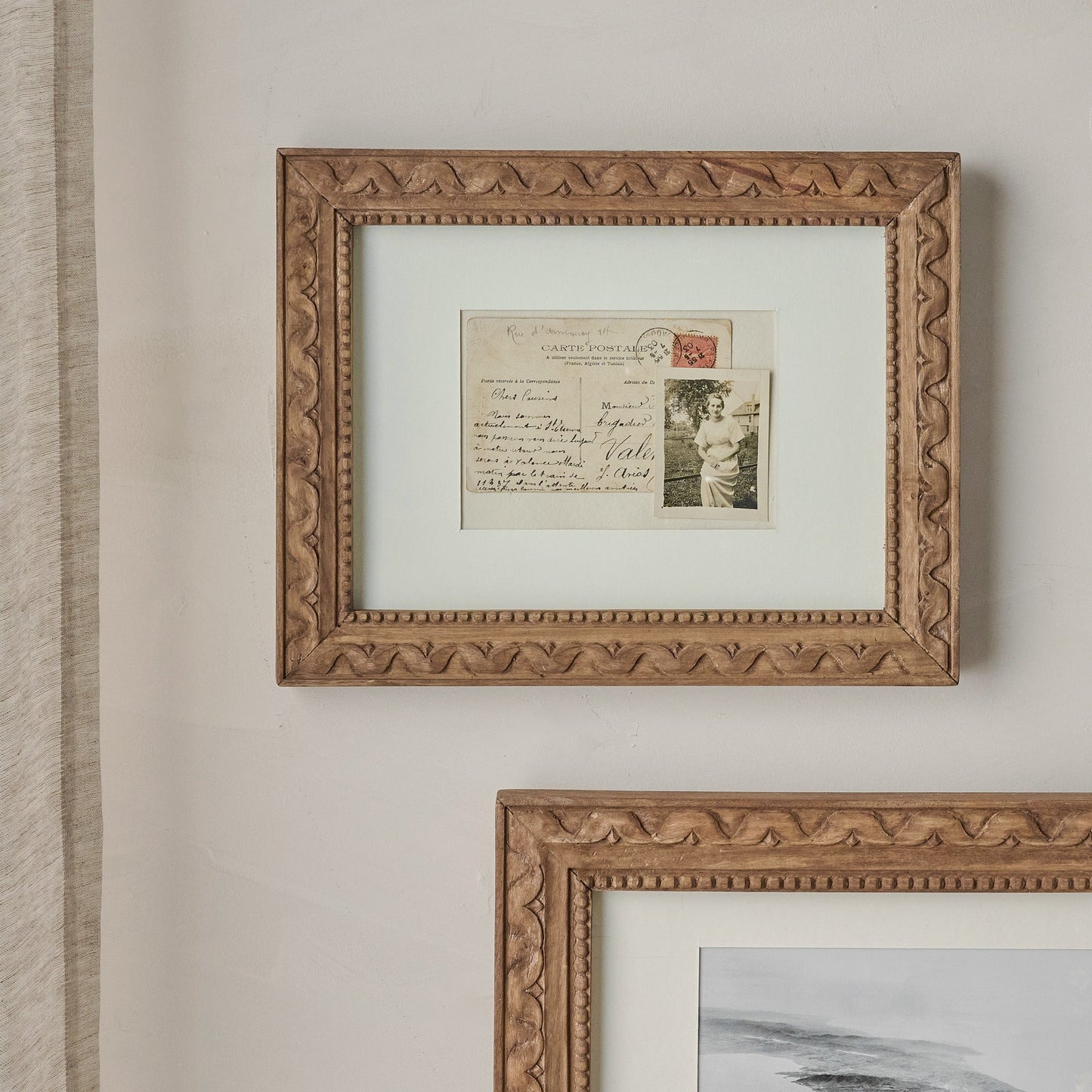 Willa Antiqued Wood Wall Frame with Matte