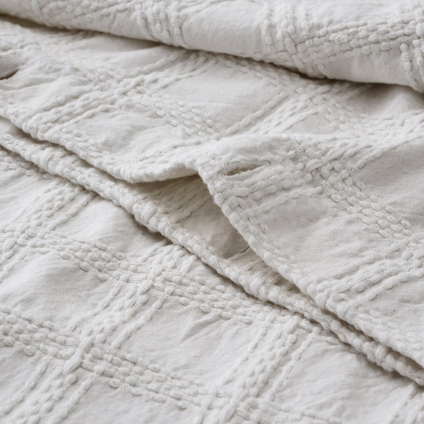 White Textured Shower Curtain