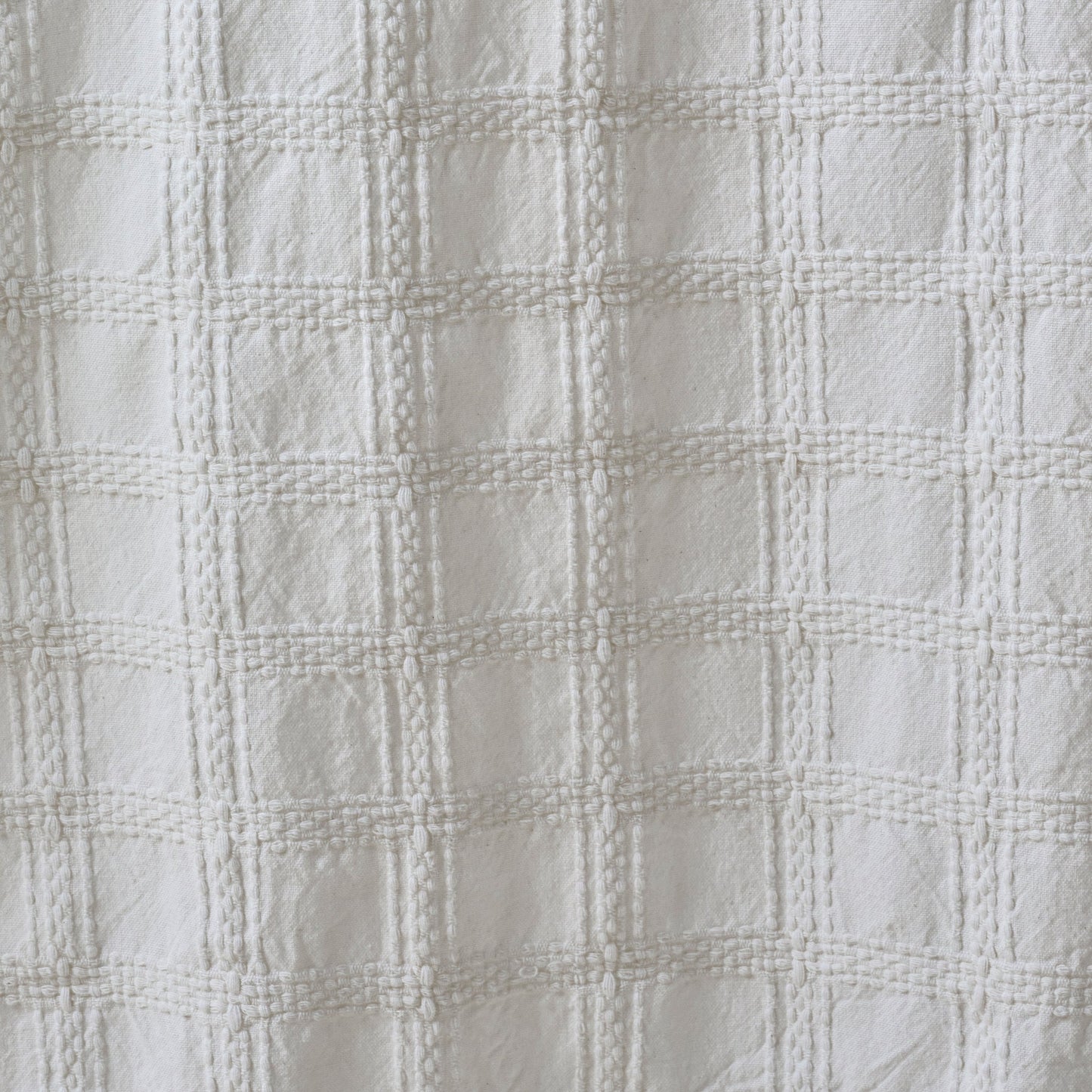 White Textured Shower Curtain