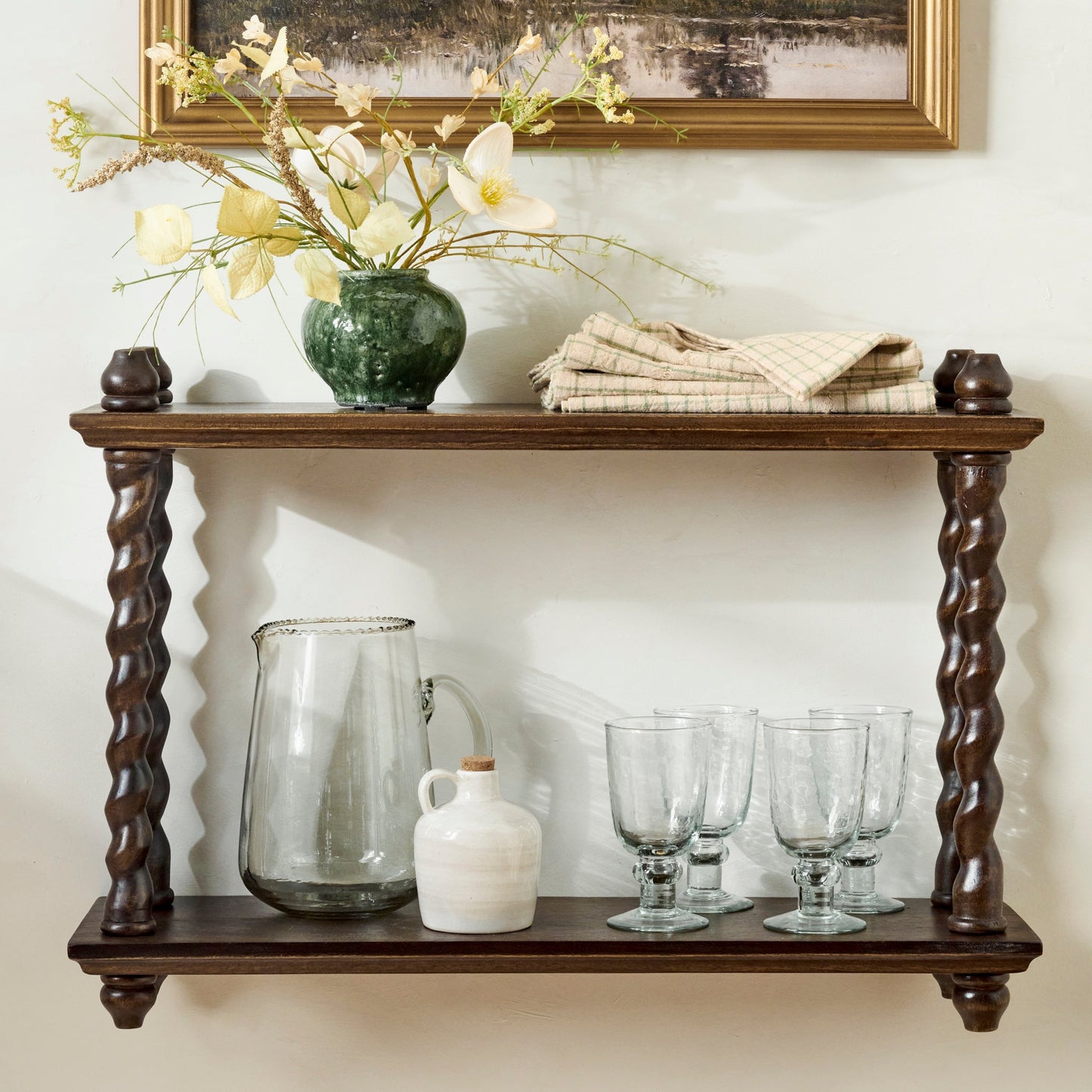 Barley Twist Wooden Shelf