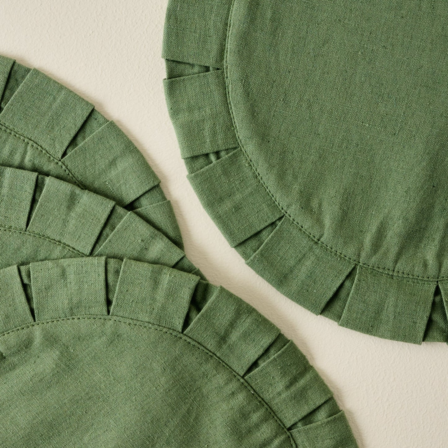 Antique Jade Pleated Placemat Set of Four