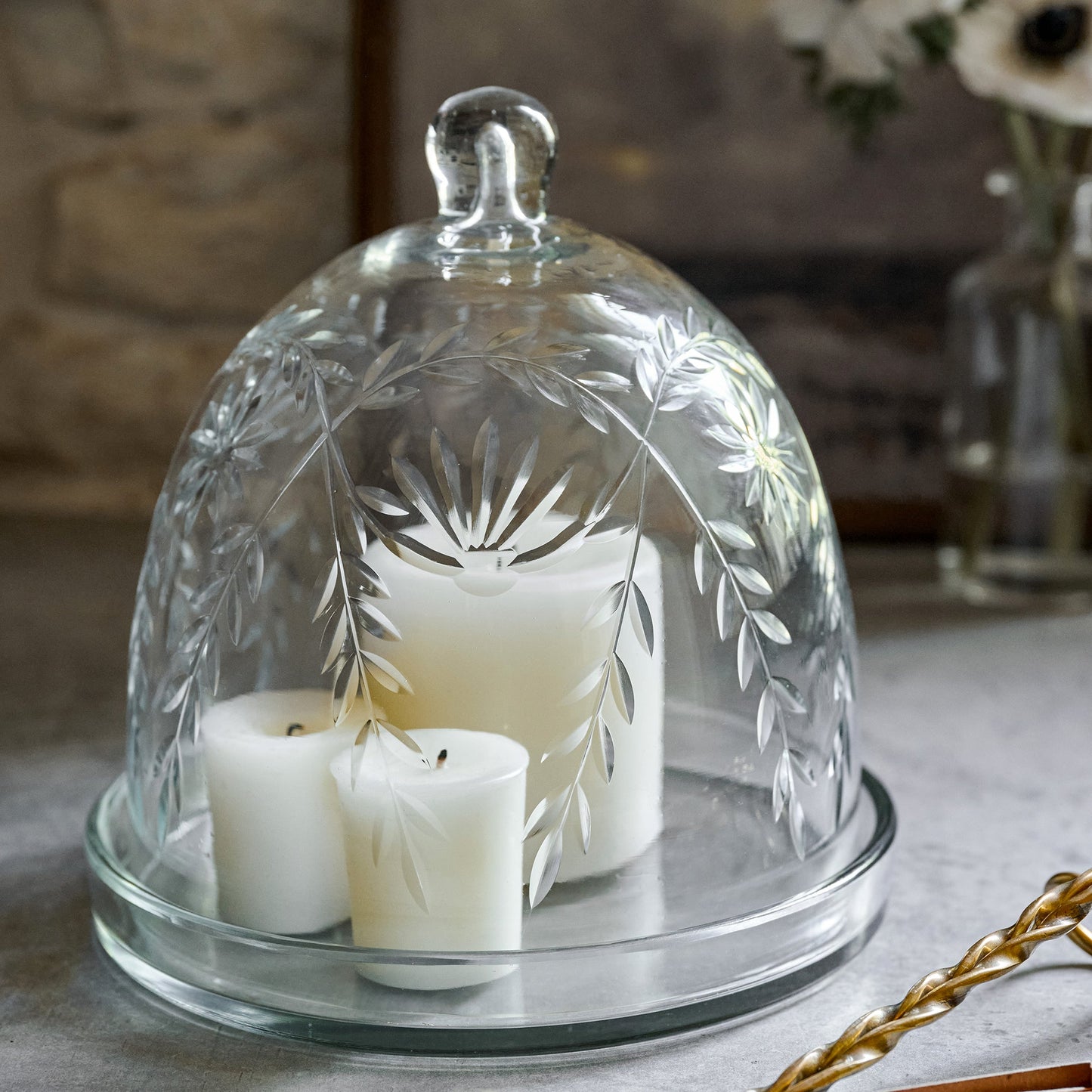 Vivian Cut Glass Candle Cloche