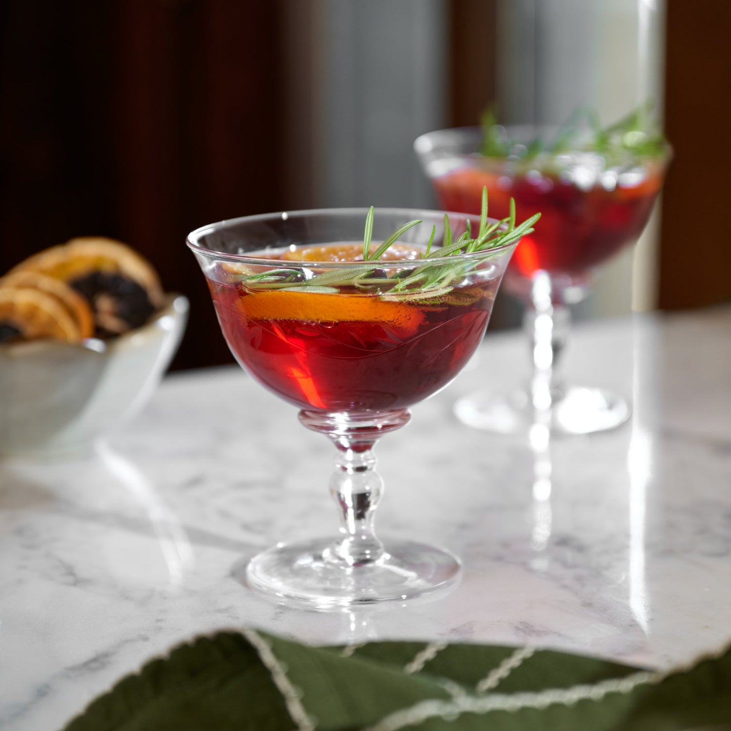 Vintage-Inspired Etched Glass Coupe