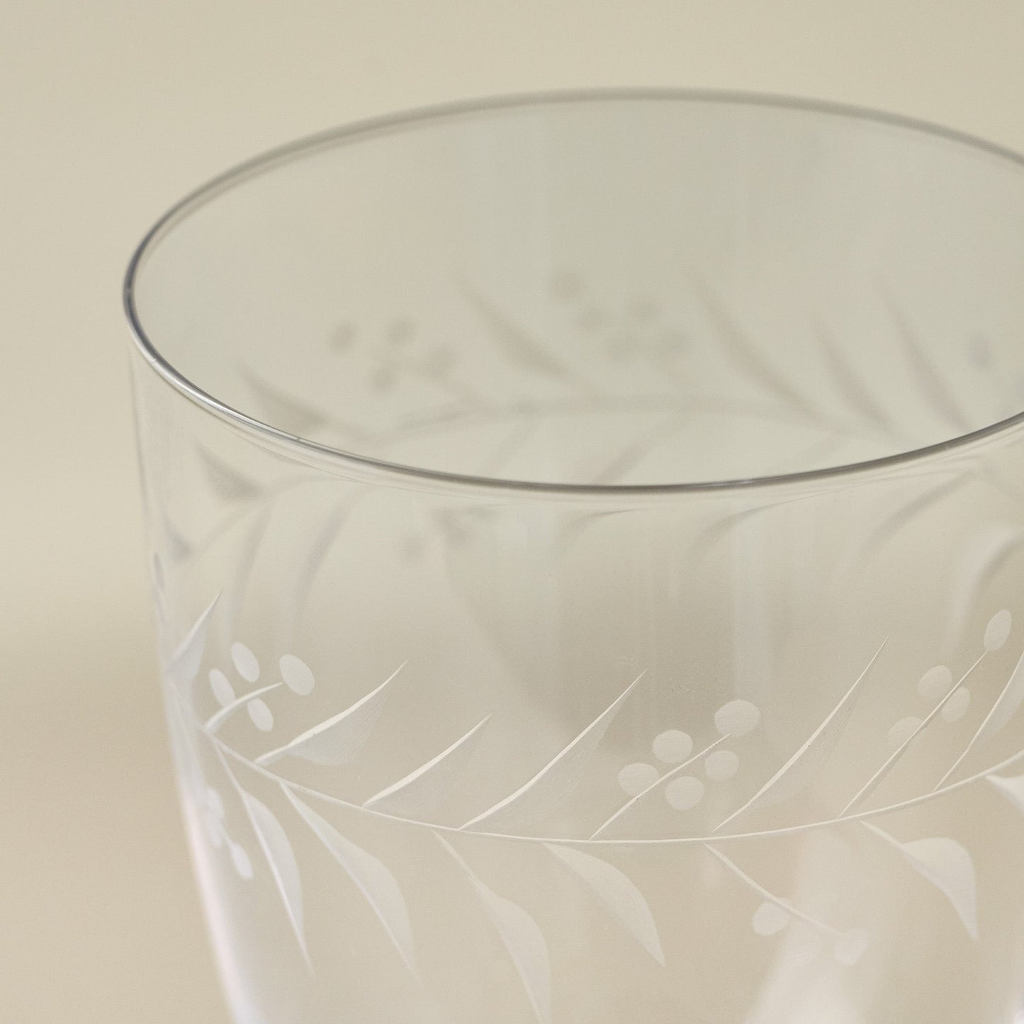Vintage-Inspired Etched Glass Tumbler