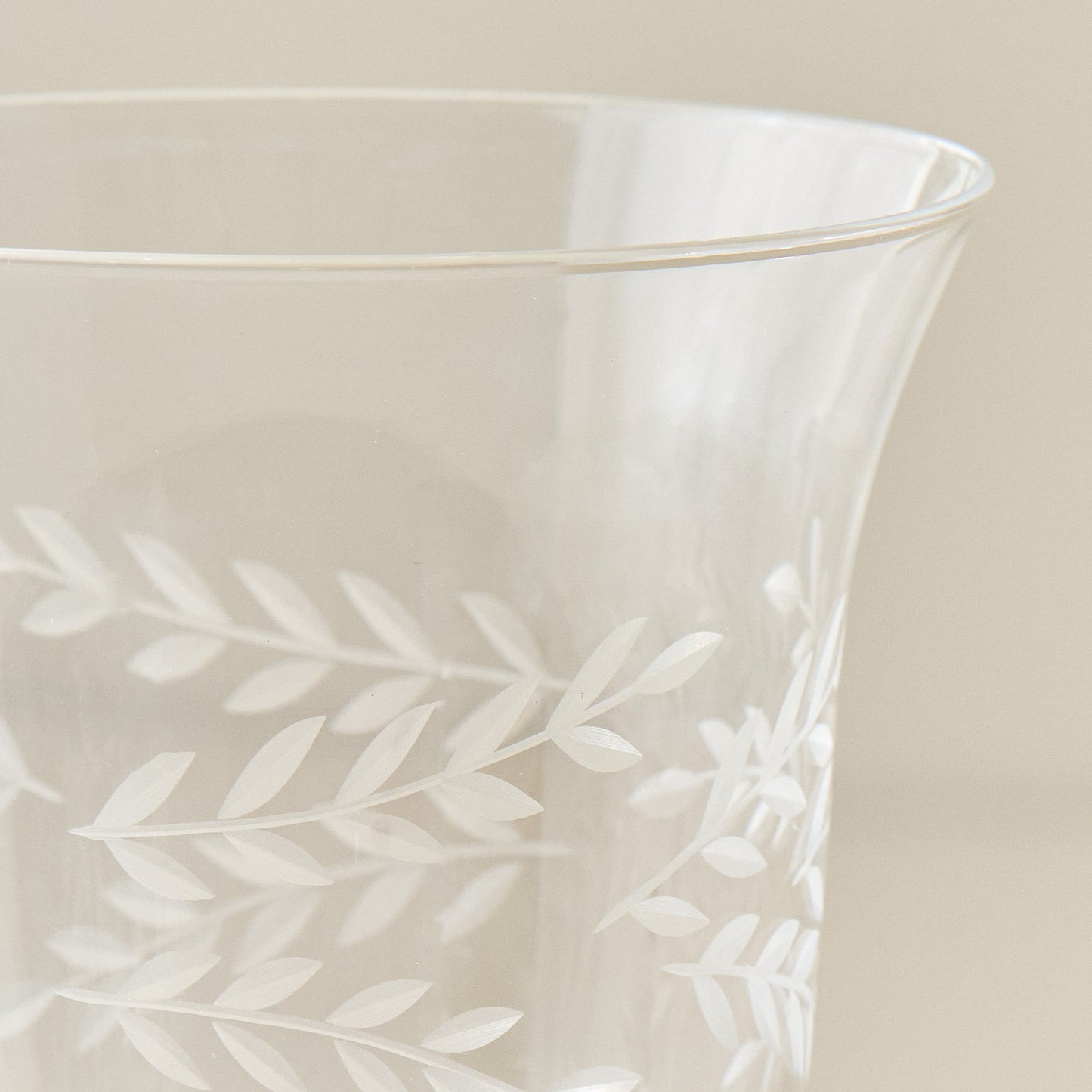 Vintage-Inspired Etched Glass Wine Glass