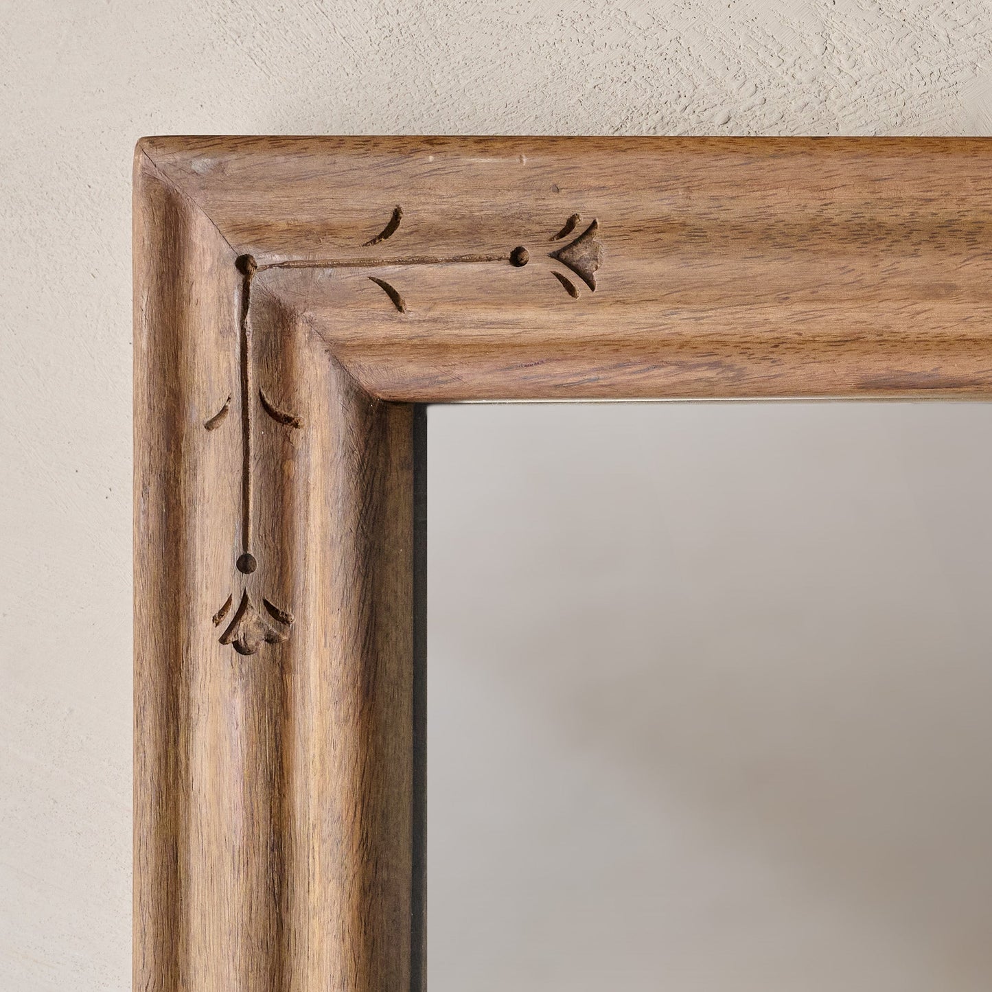 Tulip Etched Wood Framed Mirror