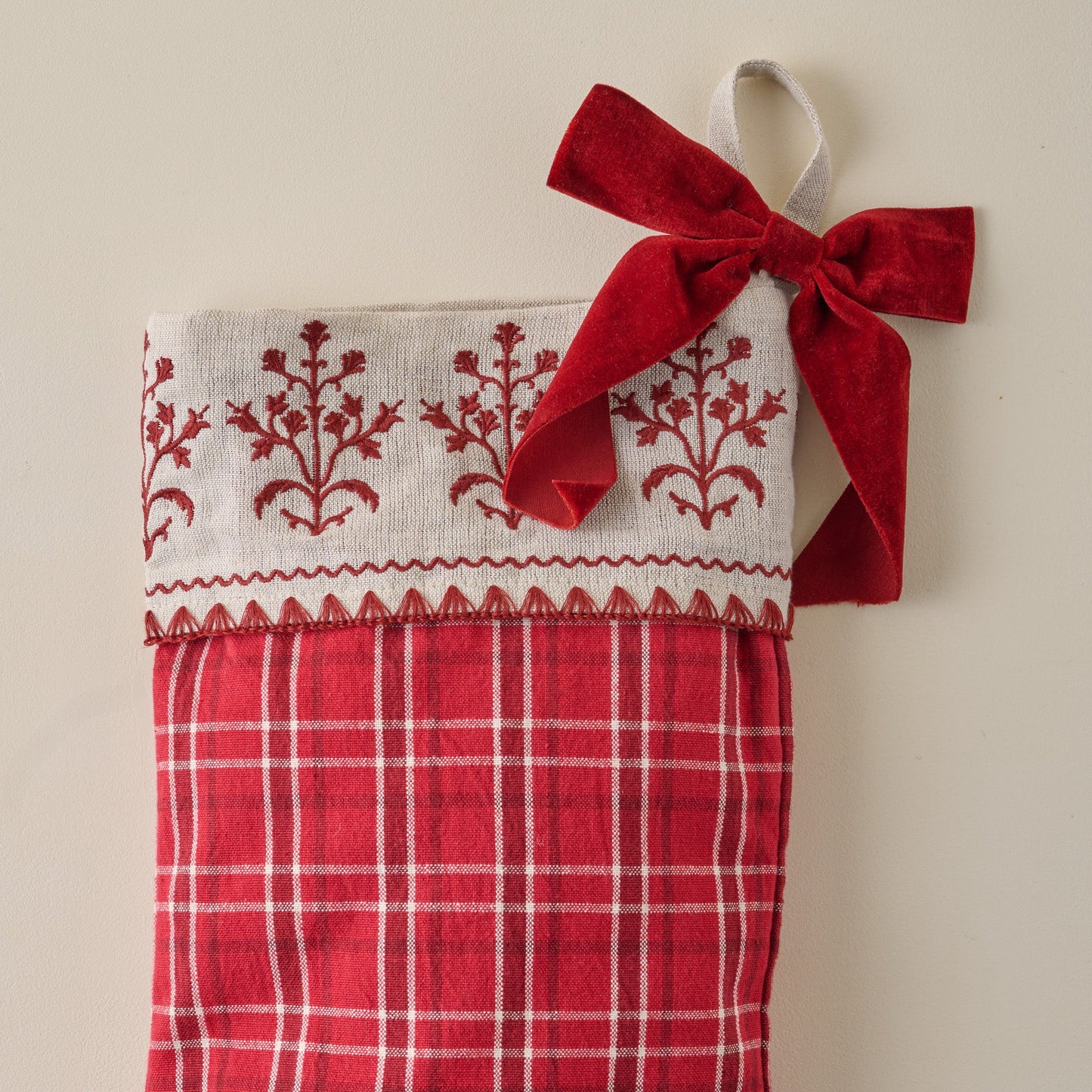 Vintage Red Plaid Stocking