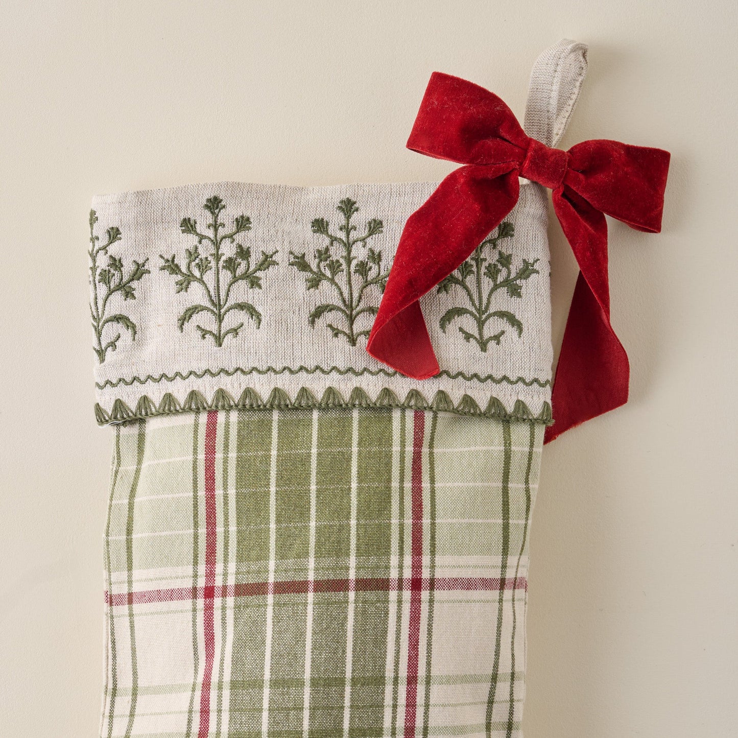 Vintage Festive Plaid Stocking