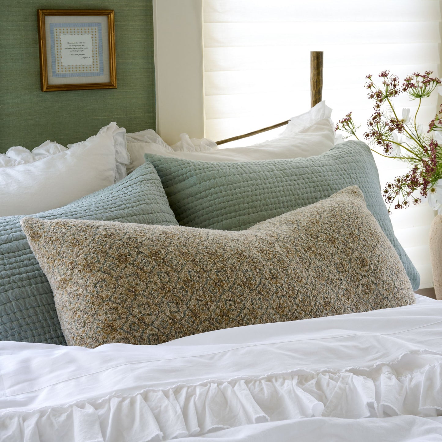 Vintage Floral Large Lumbar Pillow