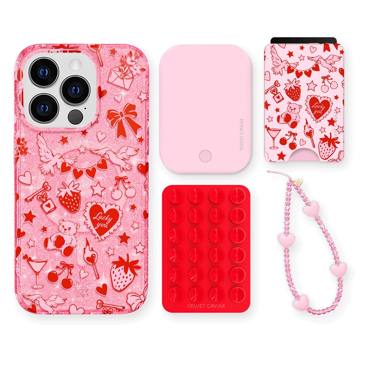 Be Mine Glitter iPhone Bundle Set - Wallet