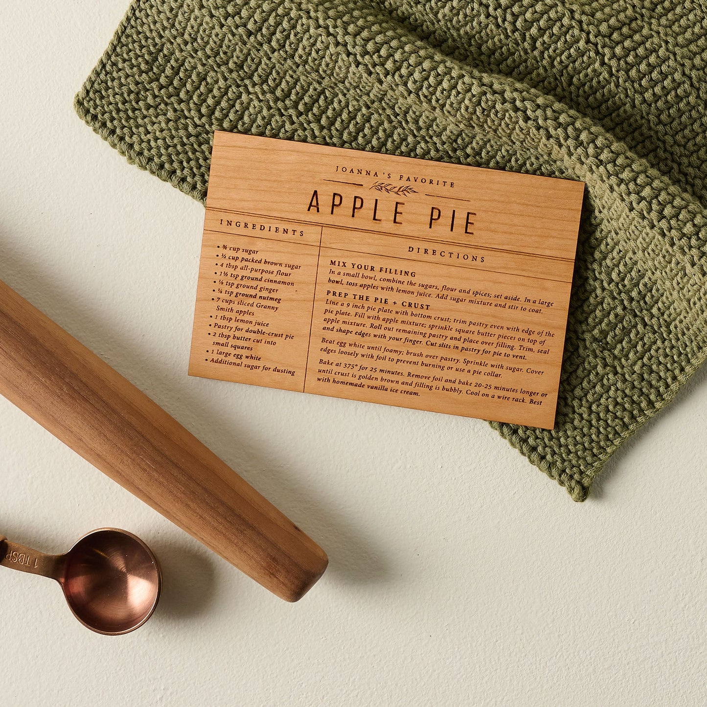 Wooden Recipe Card