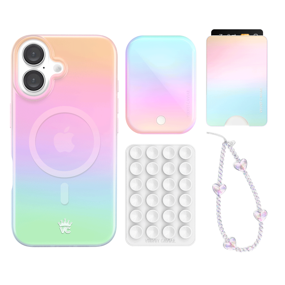 White Opal iPhone Bundle Set - Wallet