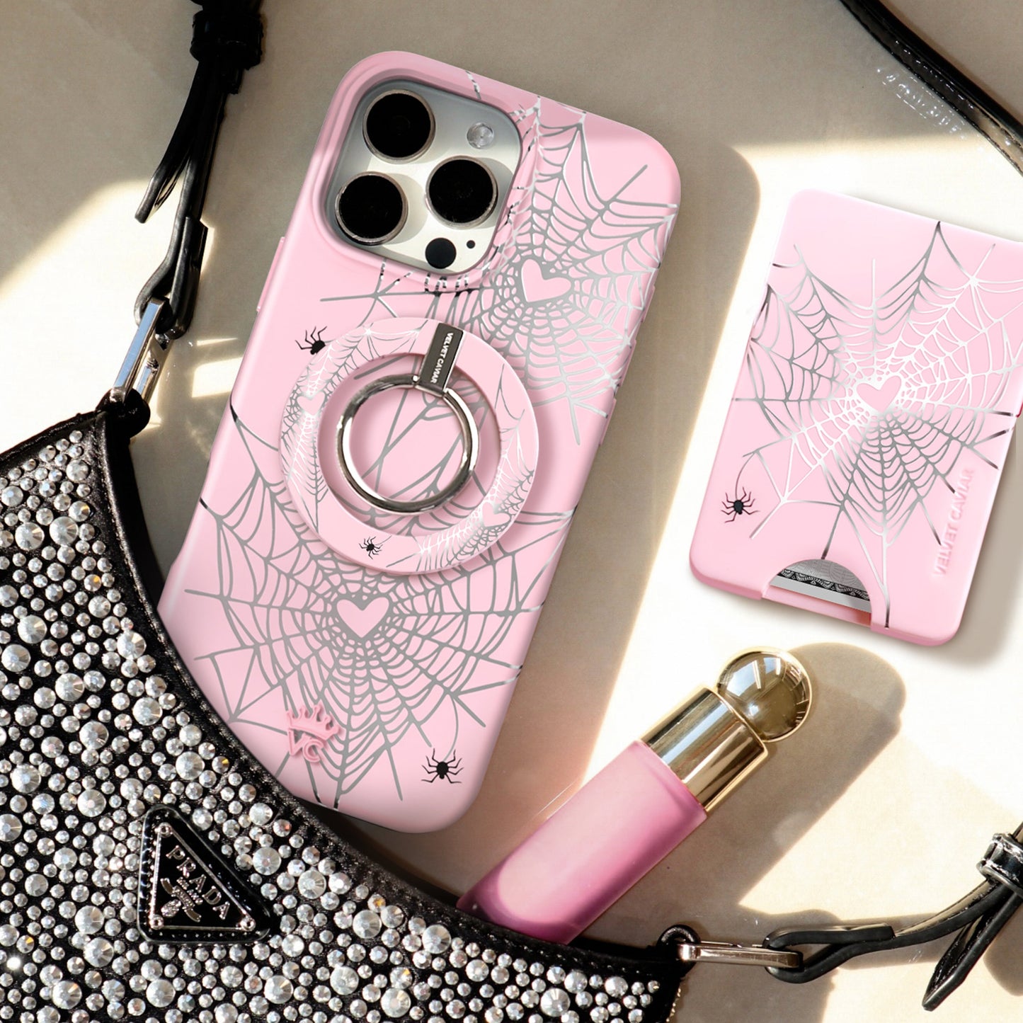 Widow’s Web Chrome MagSafe Wallet