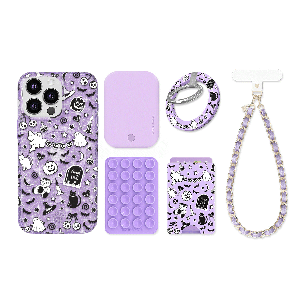 Witchy Lilac Glitter iPhone Bundle Set