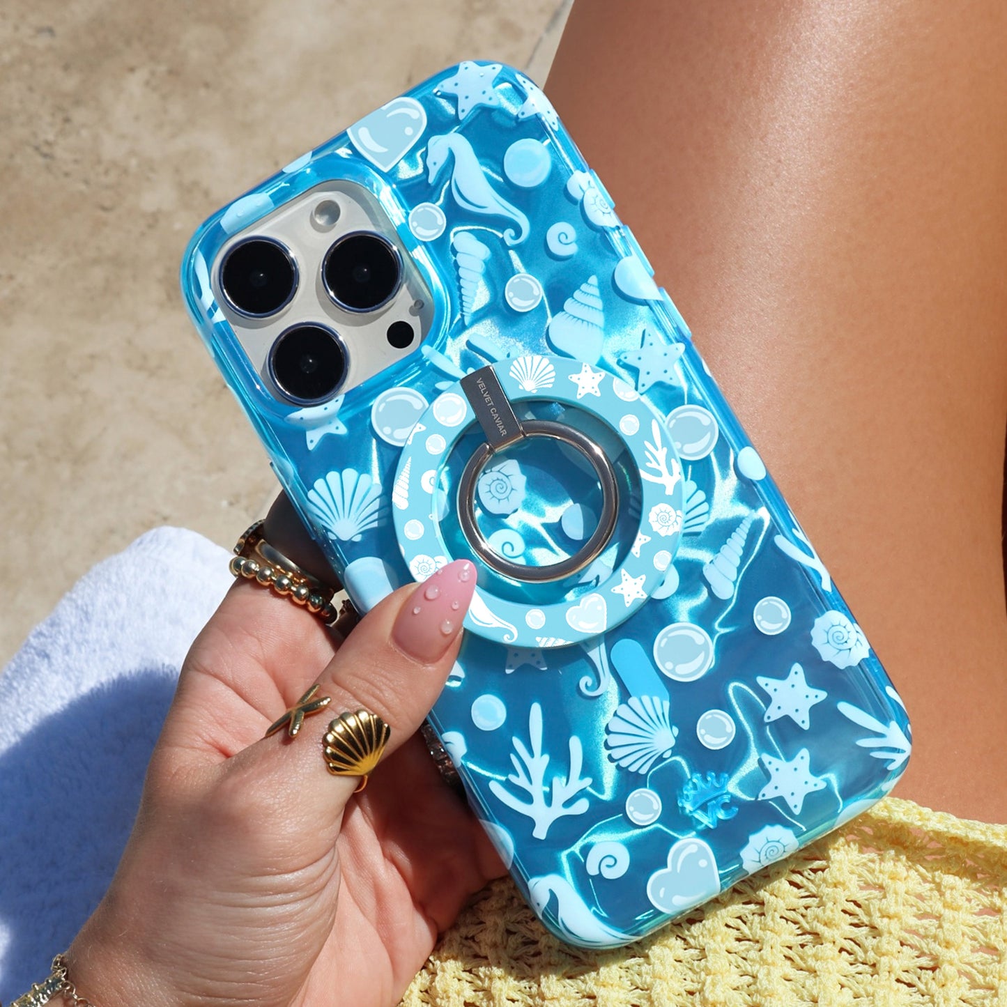 Aquamarine Holo MagSafe Grip Ring