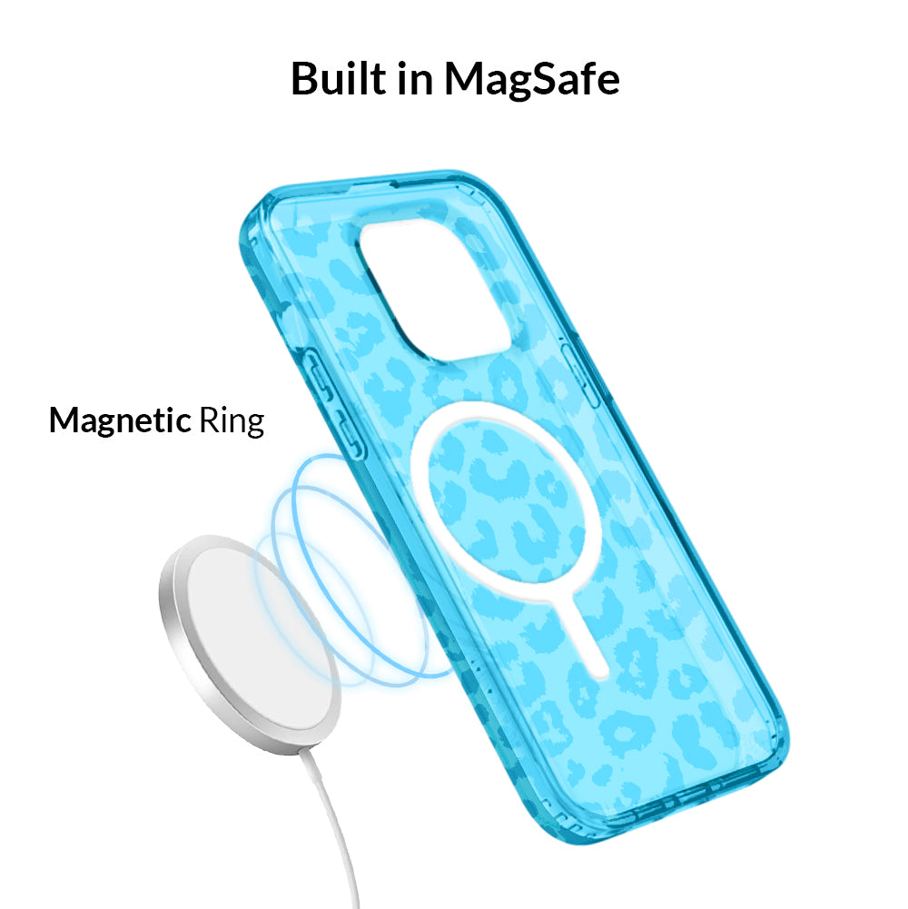 Aqua Blue Leopard iPhone Case