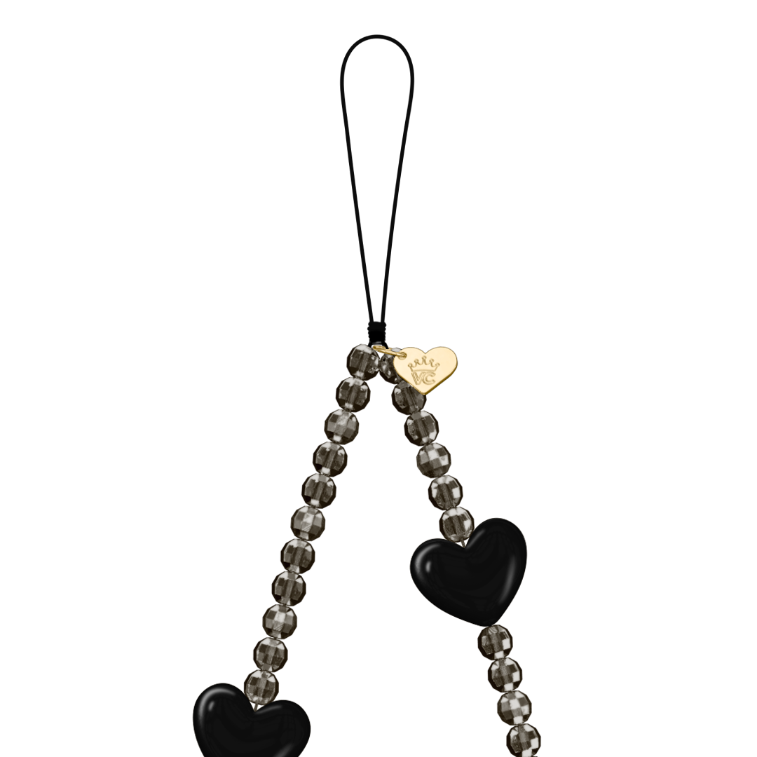 Black Heart Phone Charm