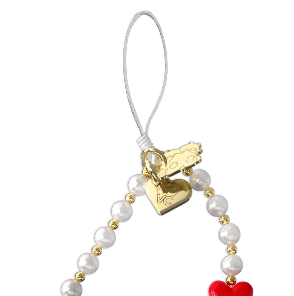 Betty Boop Pearl Heart Phone Charm