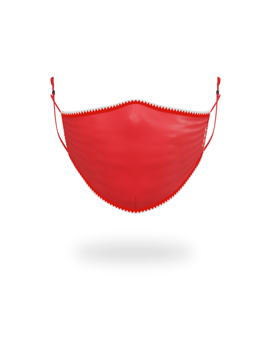 ADULT VERTICAL SHARK (RED) FORM-FITTING FACE MASK