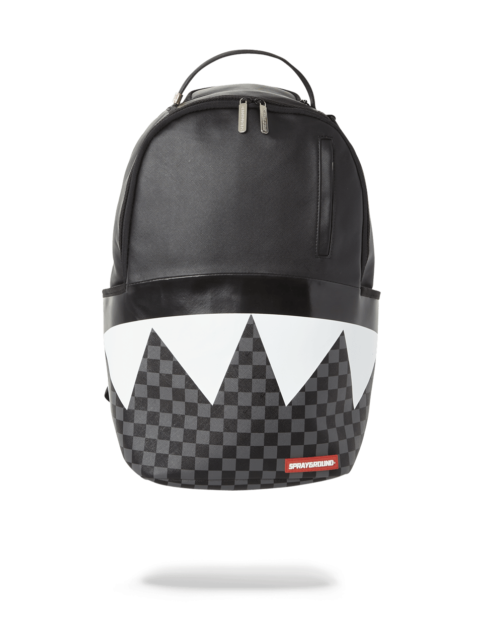 BLACK HALF CHECK SHARKS IN PARIS BACKPACK (ONE OF ONE)
