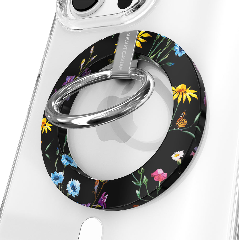 Black Wildflower MagSafe Grip Ring