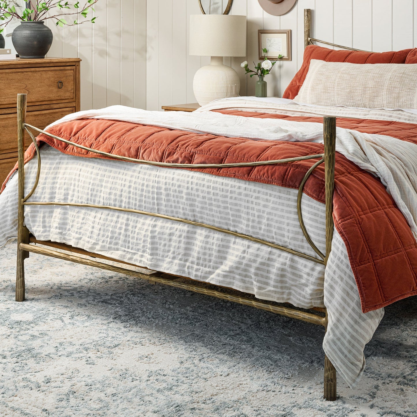 Antique White + Oatmeal Stripe Linen Cotton Duvet Cover