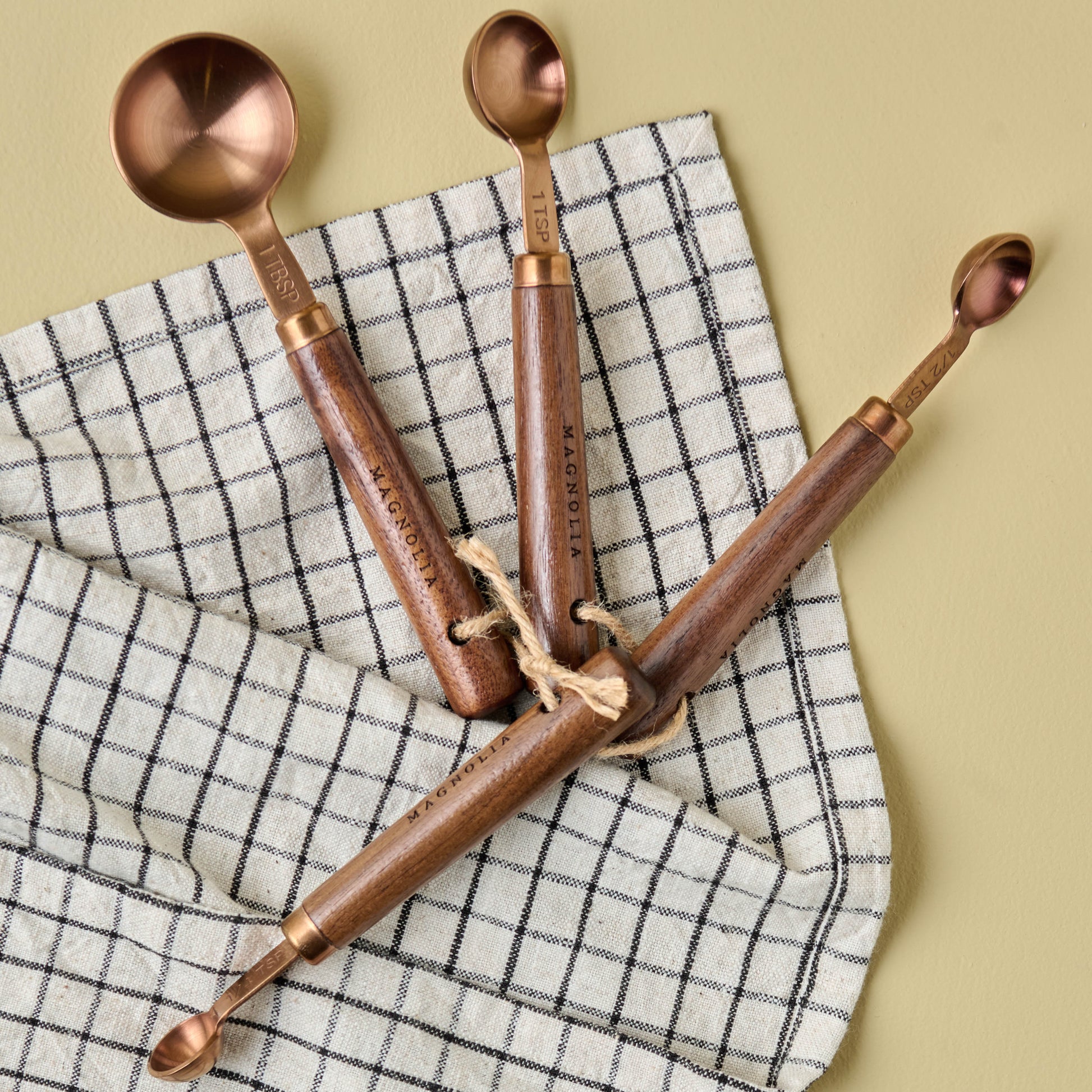 Walnut and Copper Measuring Spoons