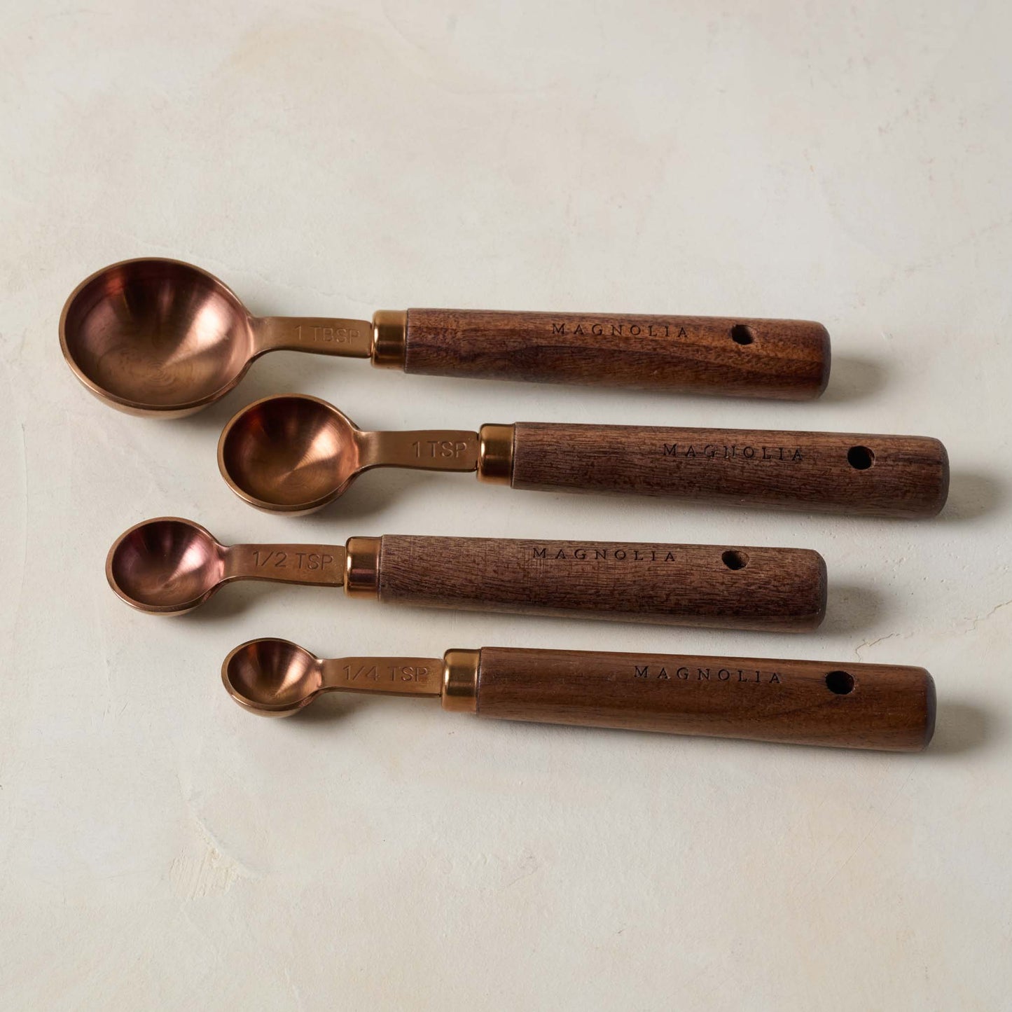 Walnut and Copper Measuring Spoons