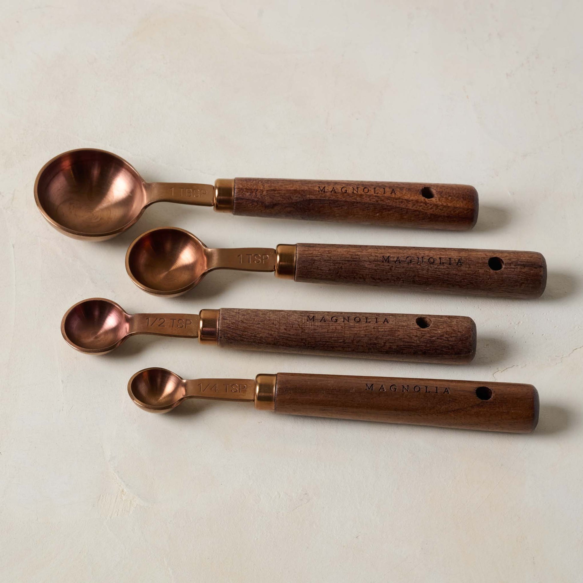 Walnut and Copper Measuring Spoons