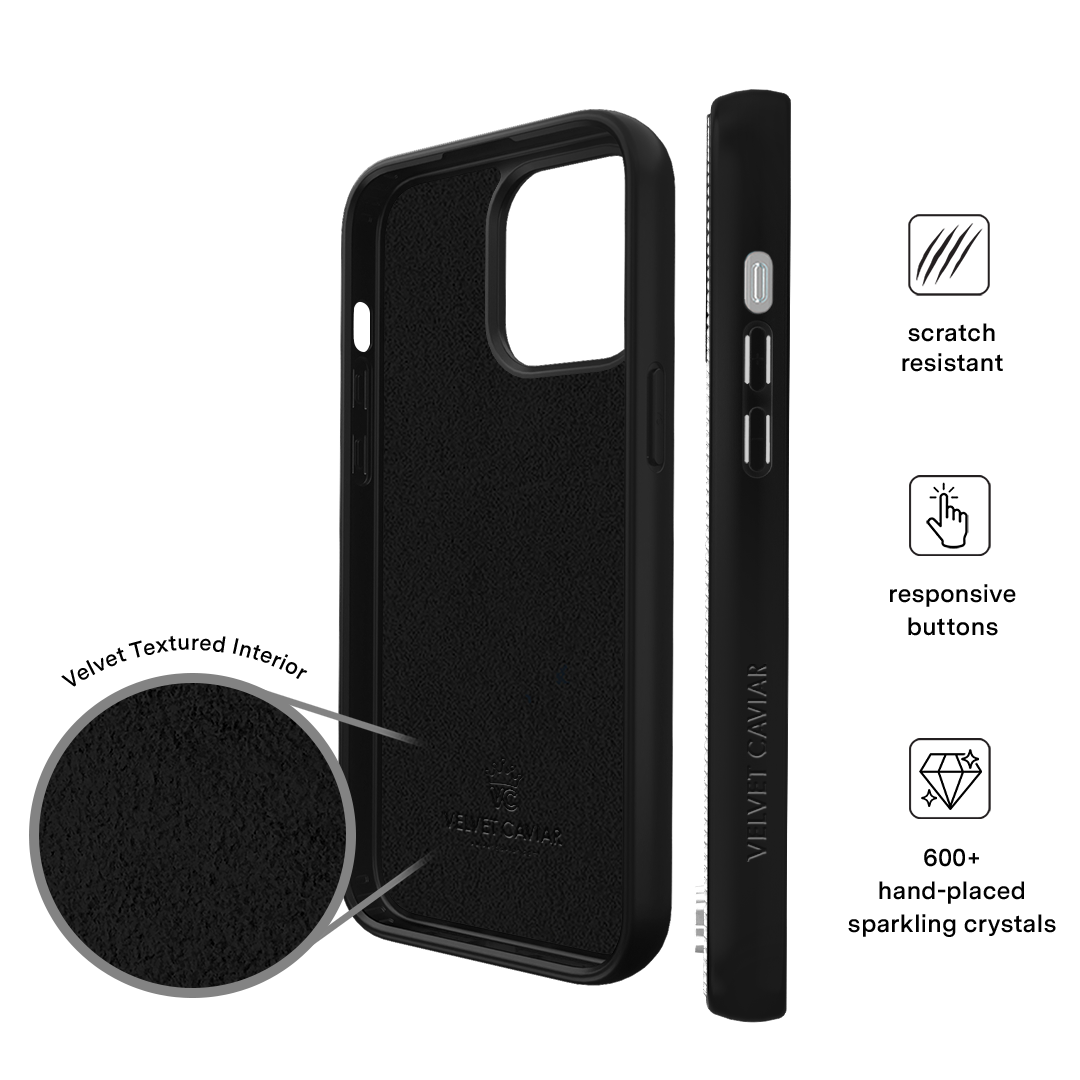 Black Caviar Crystals iPhone Case