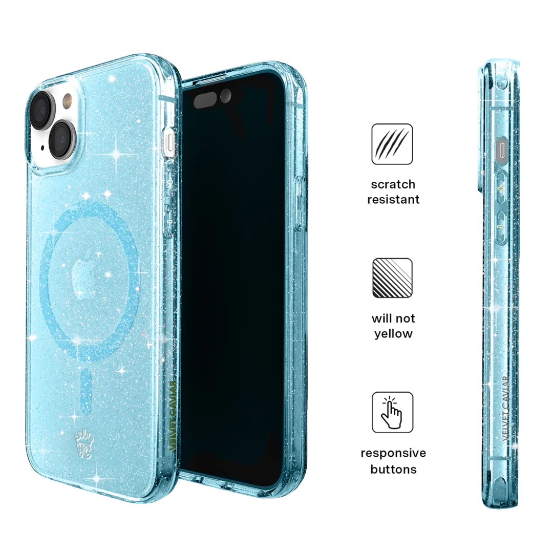 Blue Stardust Glitter iPhone Case
