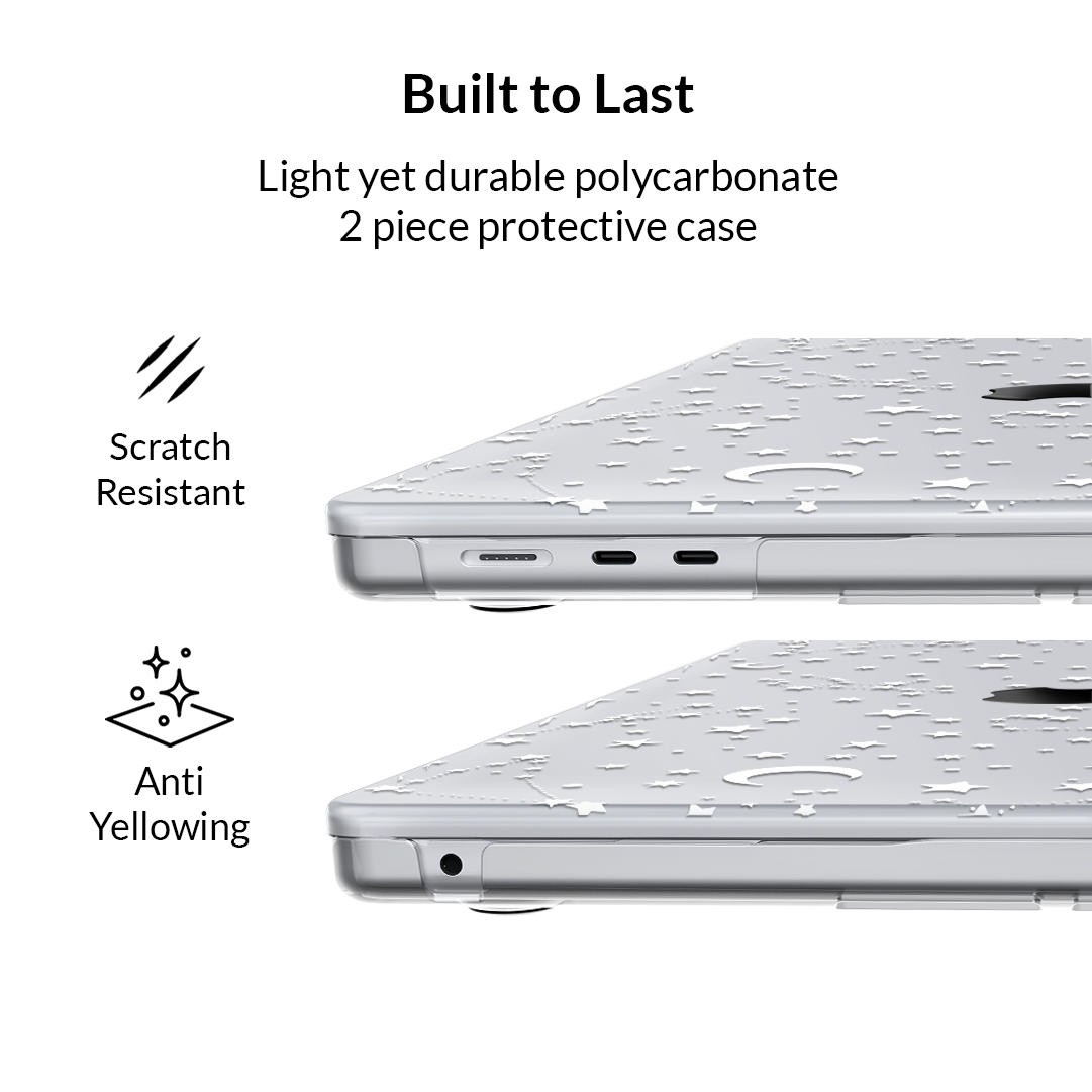 White Stars MacBook Case