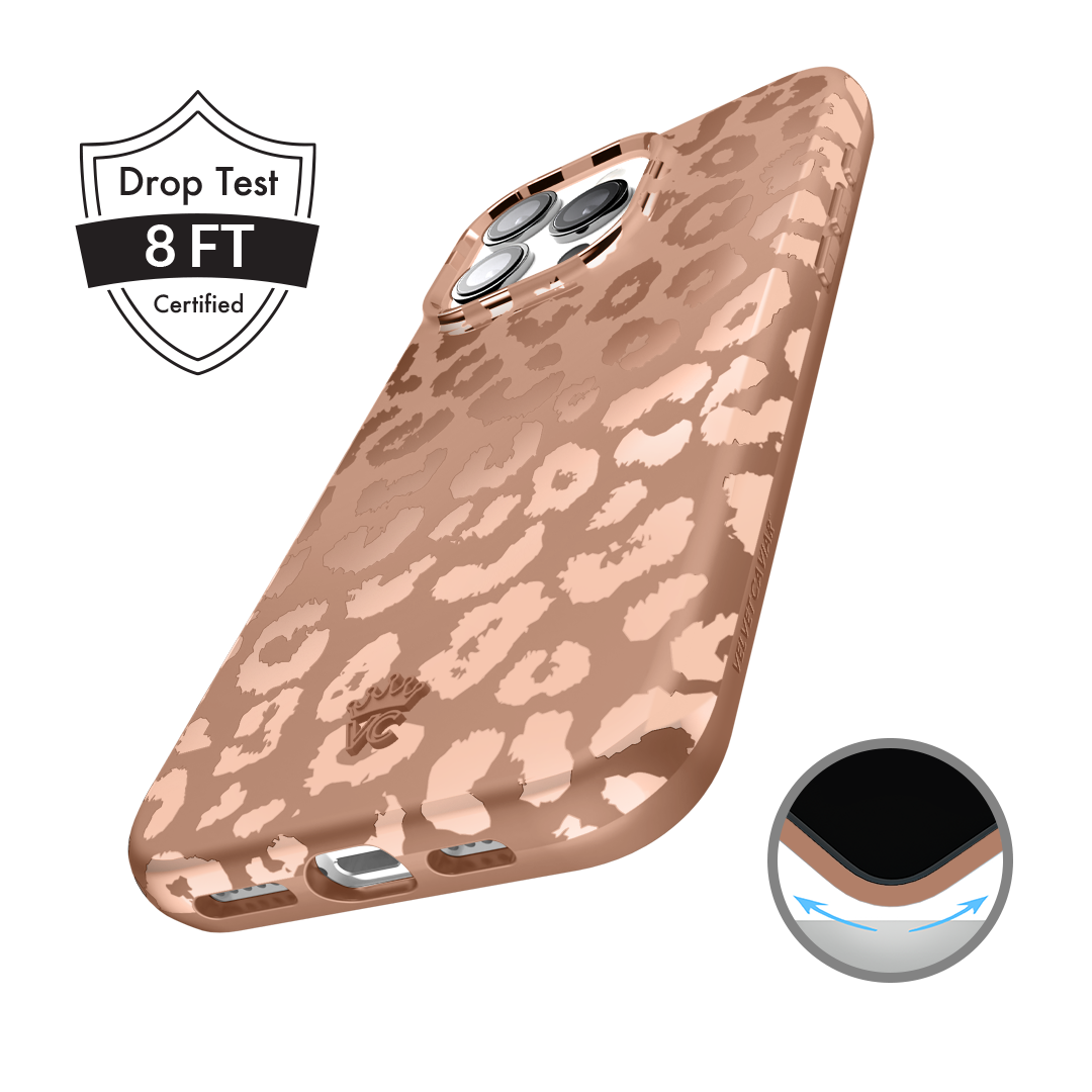 Bronze Chrome Leopard iPhone Case