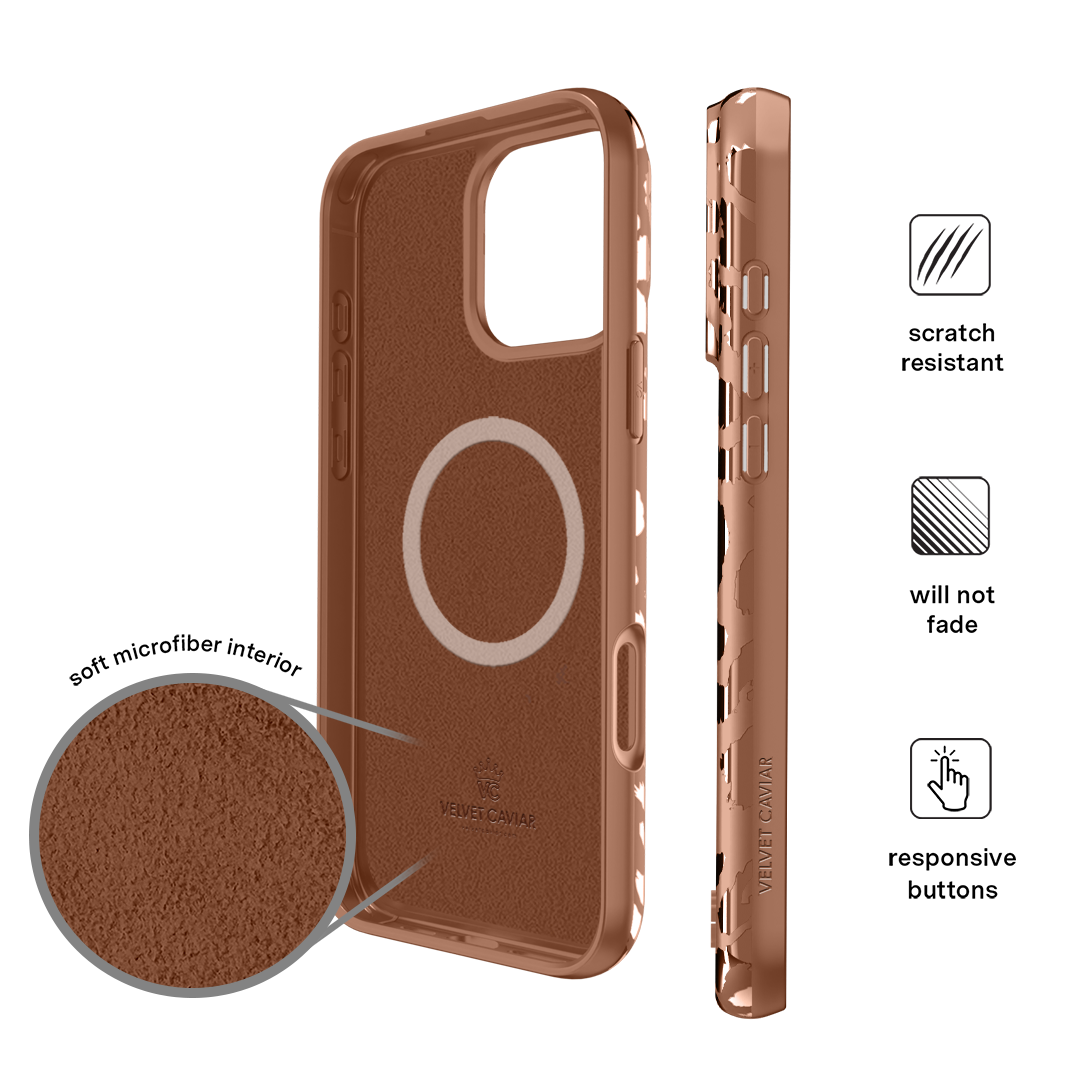 Bronze Chrome Leopard iPhone Case