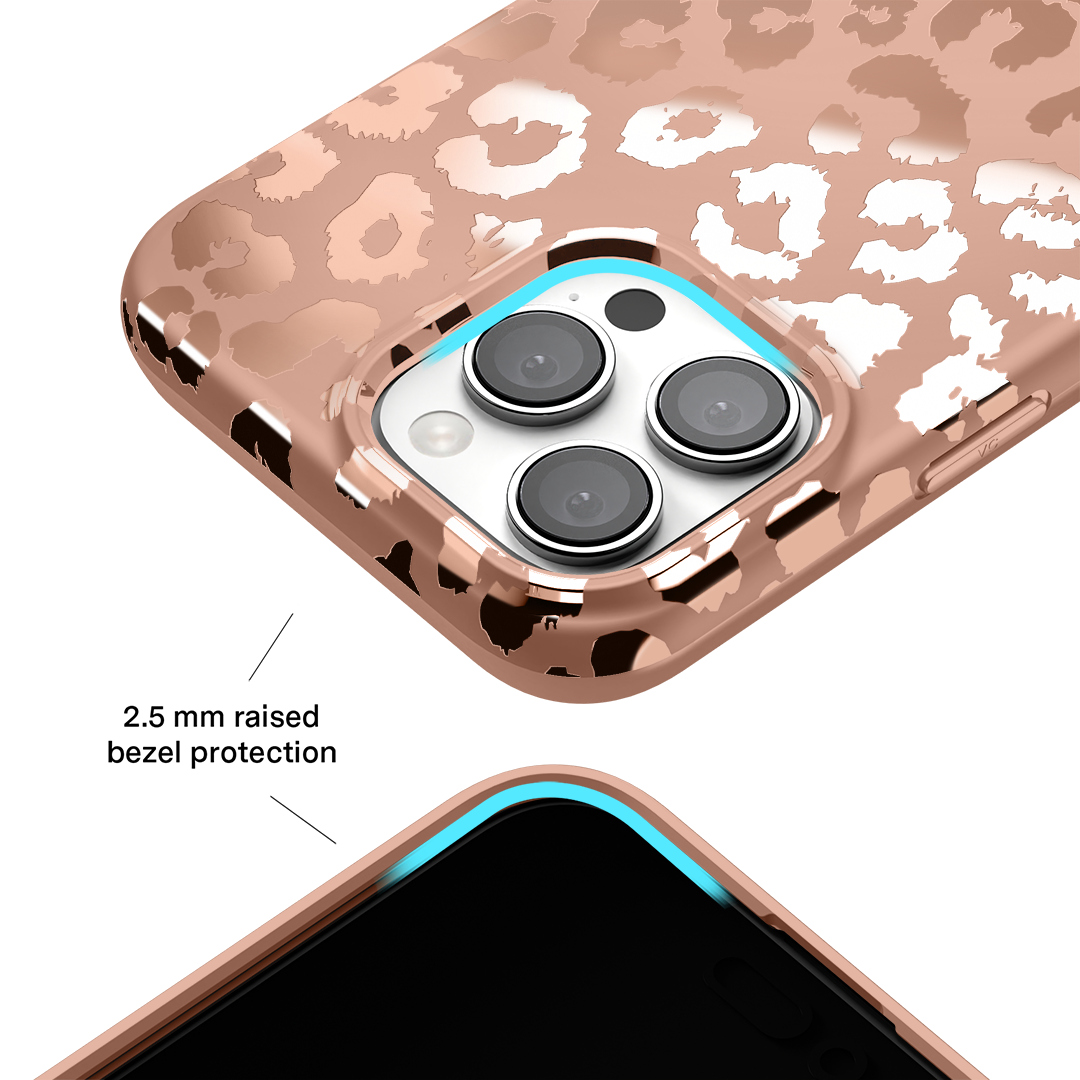 Bronze Chrome Leopard iPhone Case