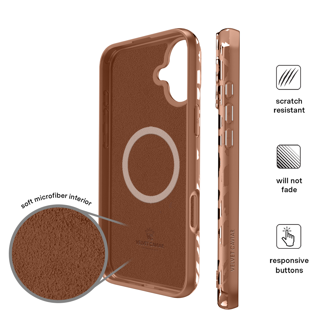 Bronze Chrome Leopard iPhone Case