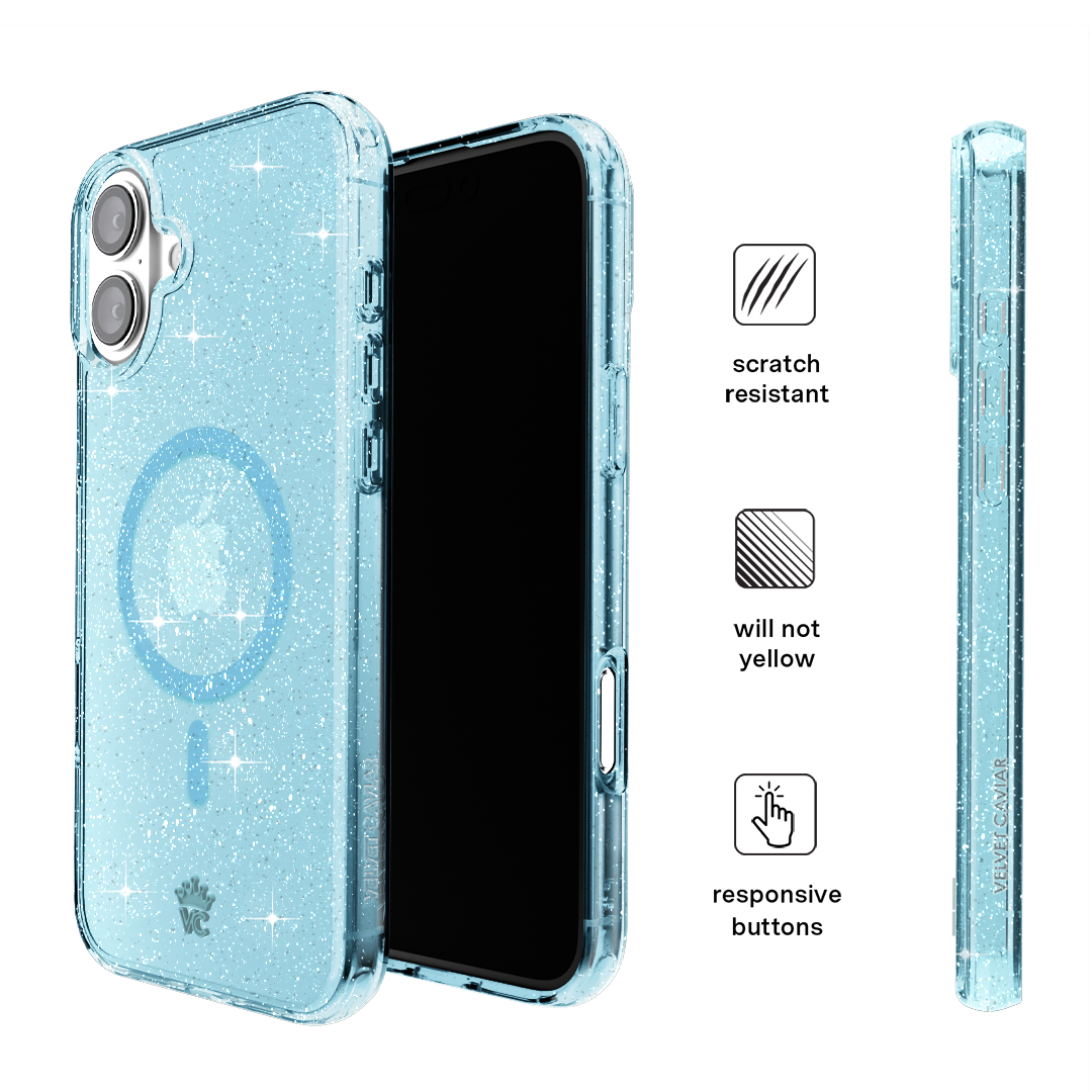 Blue Stardust Glitter iPhone Case