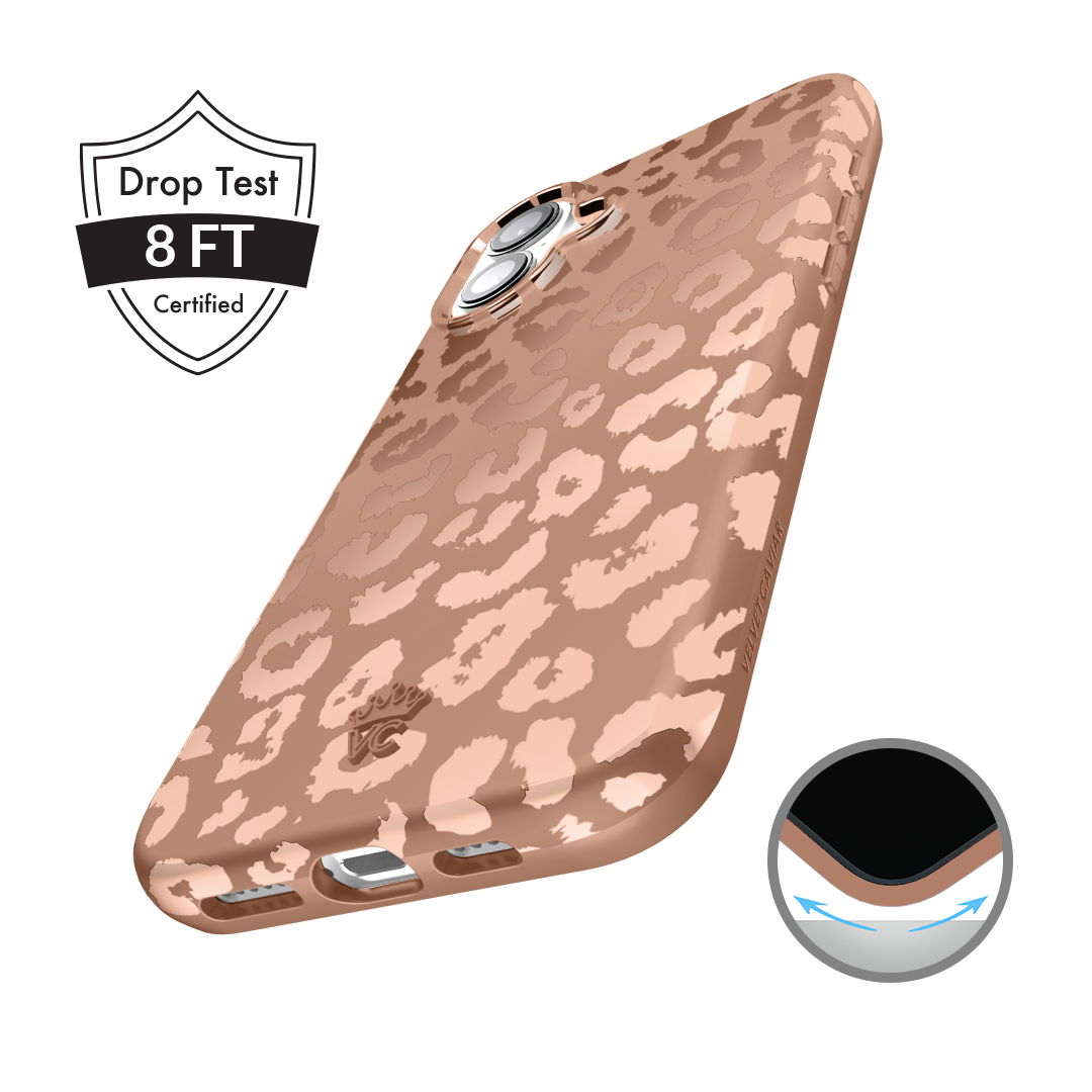 Bronze Chrome Leopard iPhone Case
