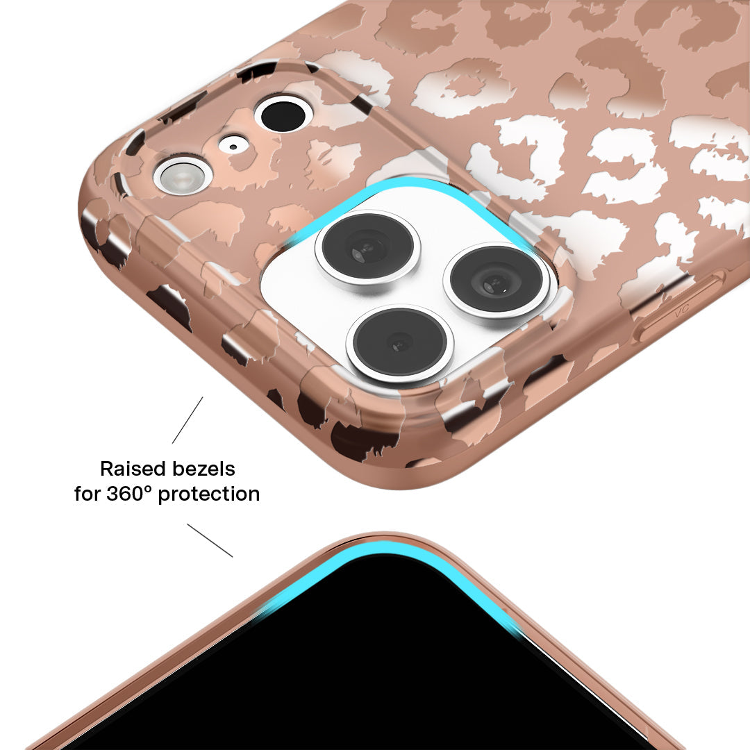 Bronze Chrome Leopard iPhone Case