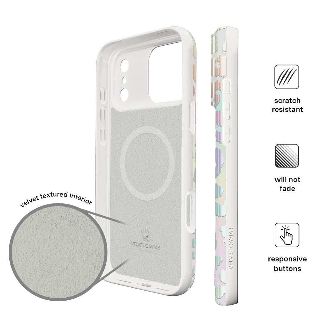 White Opal Leopard iPhone Case